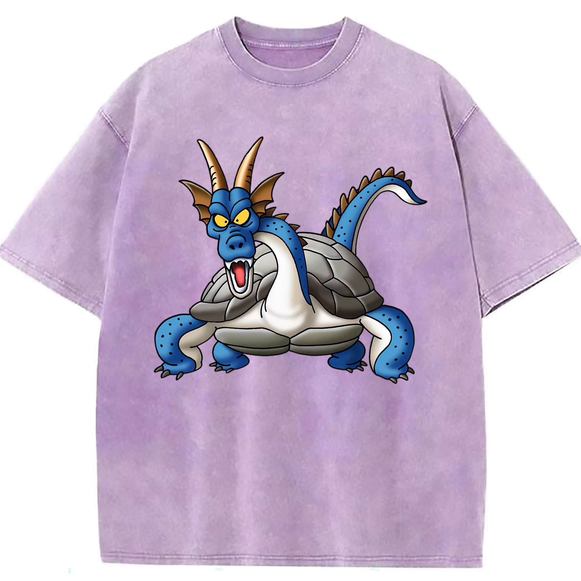 （画像用） ドラゴンクエスト Doragon Kuesuto Dragon Quest 綿100% ヴィンテージ風 半袖Tシャツ（フロントプリント）