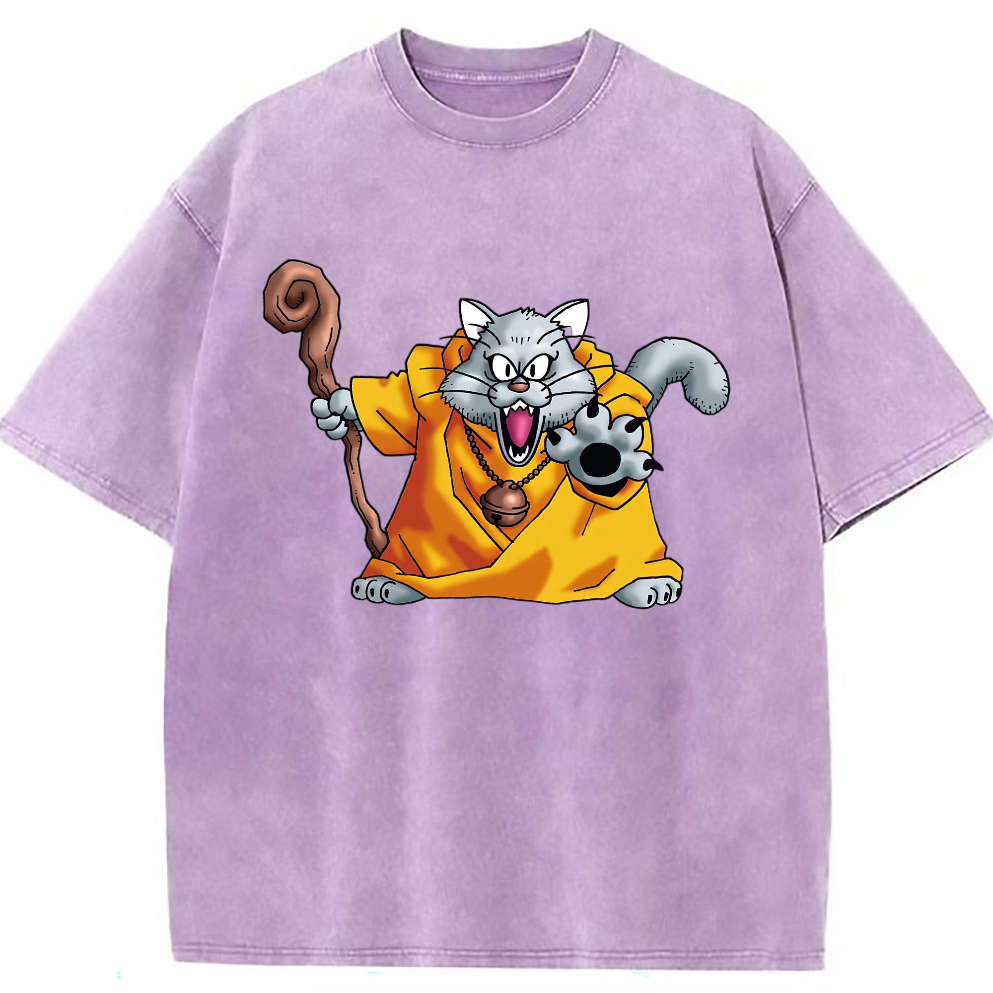 （画像用） ドラゴンクエスト Doragon Kuesuto Dragon Quest 綿100% ヴィンテージ風 半袖Tシャツ（フロントプリント）