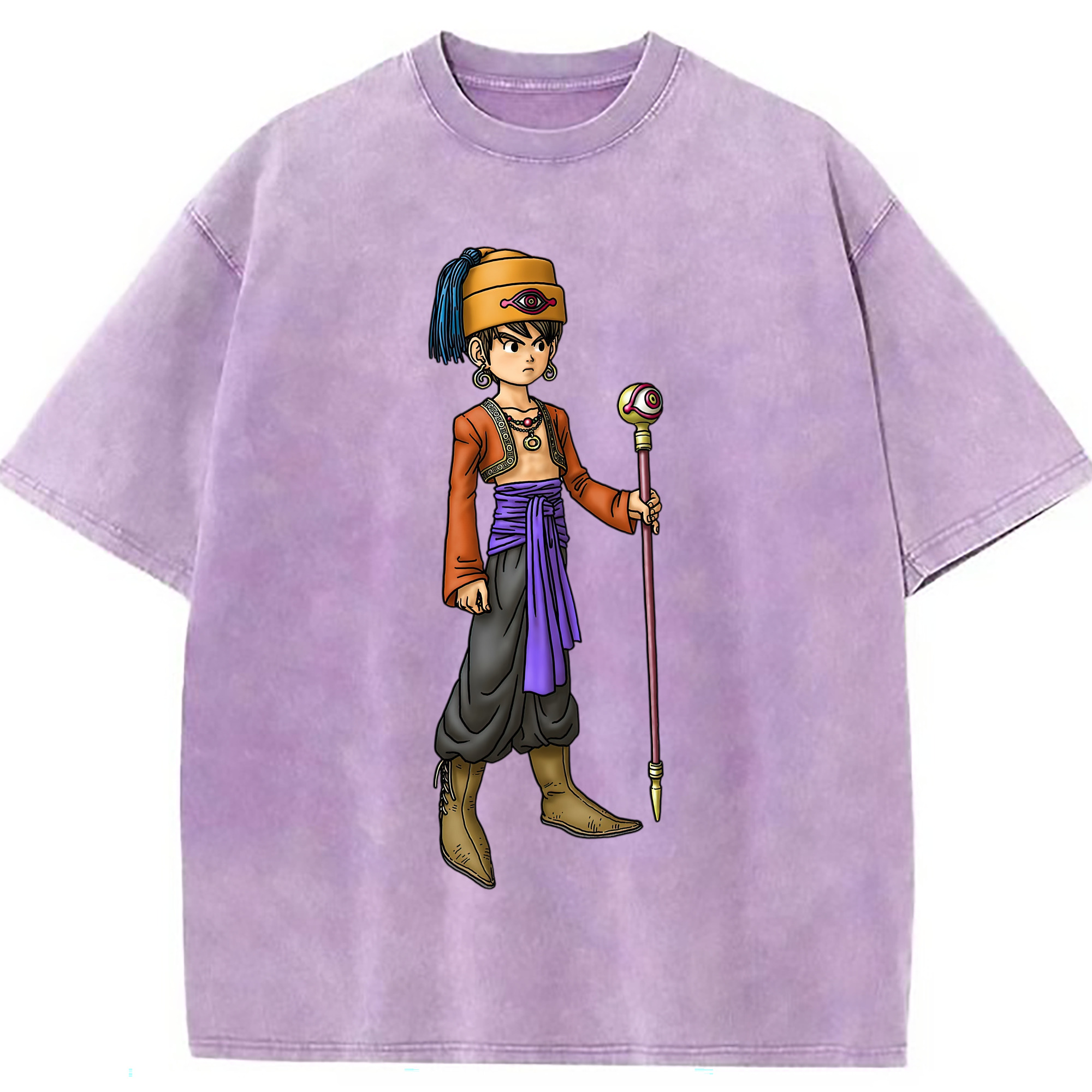 （画像用） ドラゴンクエスト Doragon Kuesuto Dragon Quest 綿100% ヴィンテージ風 半袖Tシャツ（フロントプリント）