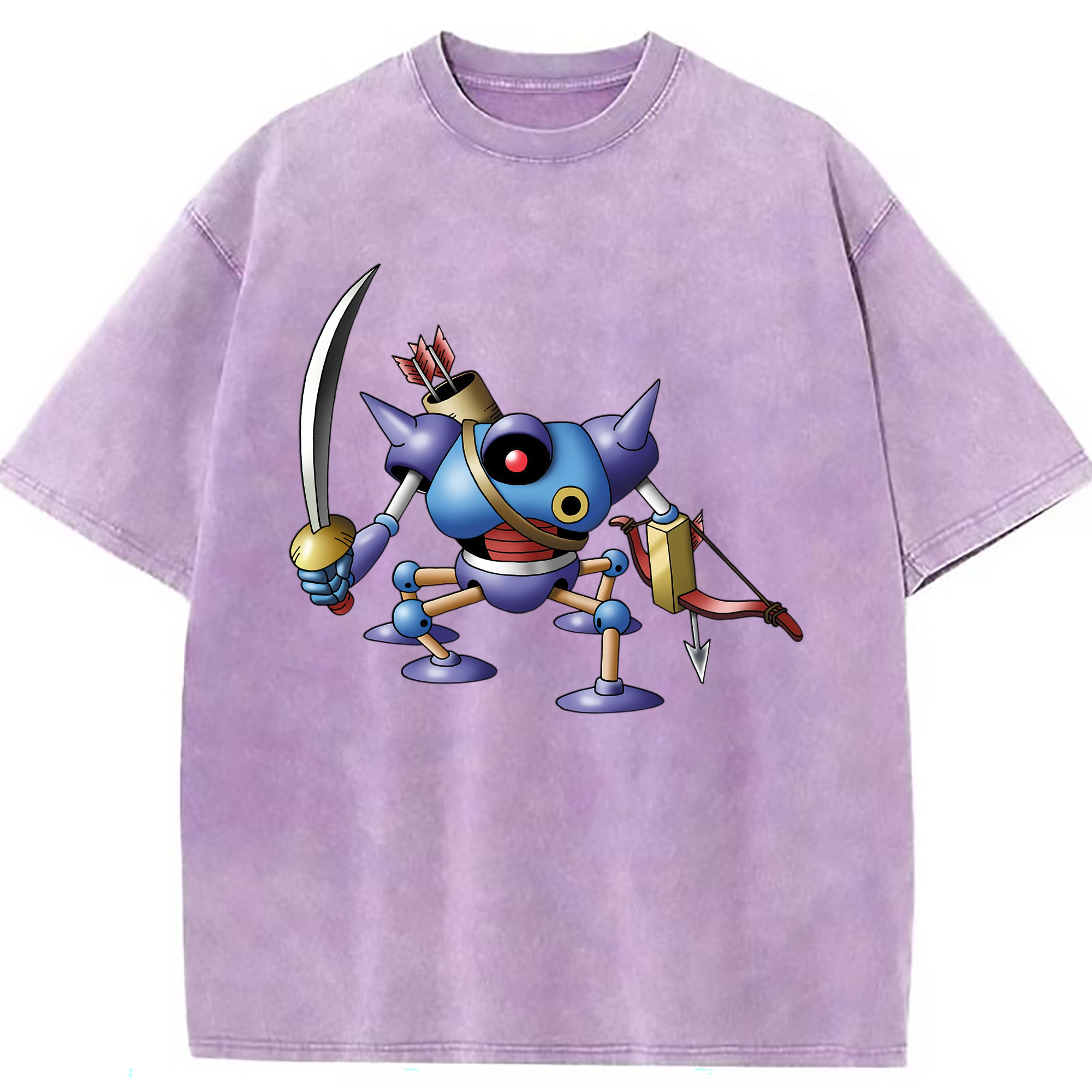 （画像用） ドラゴンクエスト Doragon Kuesuto Dragon Quest 綿100% ヴィンテージ風 半袖Tシャツ（フロントプリント）