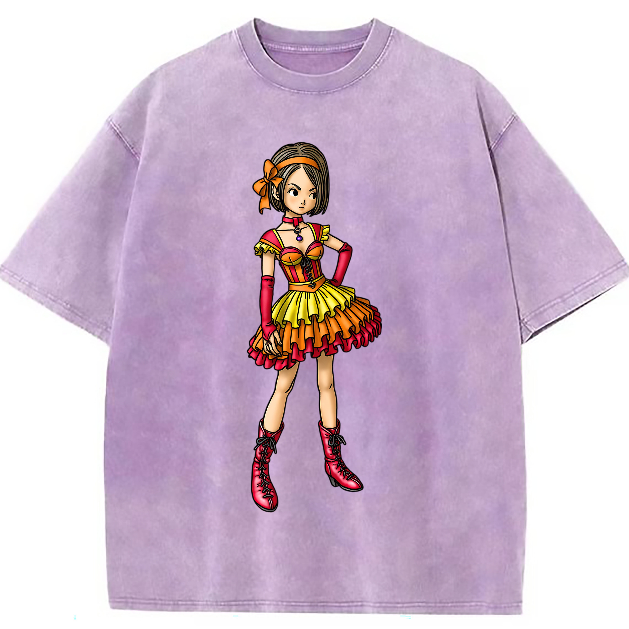 （画像用） ドラゴンクエスト Doragon Kuesuto Dragon Quest 綿100% ヴィンテージ風 半袖Tシャツ（フロントプリント）