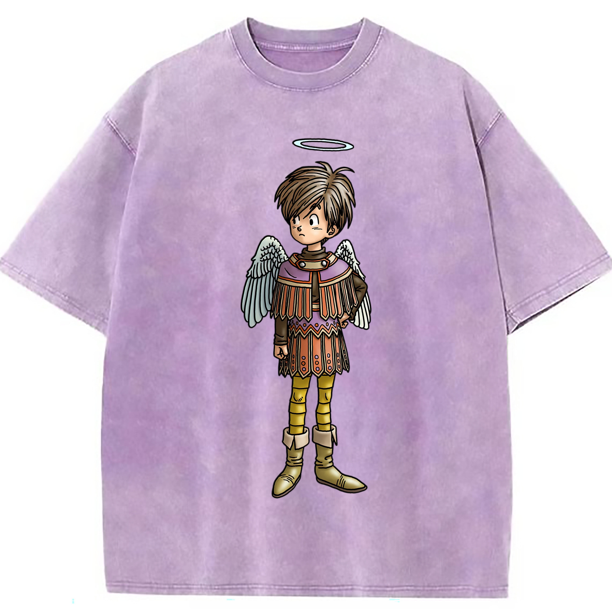 （画像用） ドラゴンクエスト Doragon Kuesuto Dragon Quest 綿100% ヴィンテージ風 半袖Tシャツ（フロントプリント）