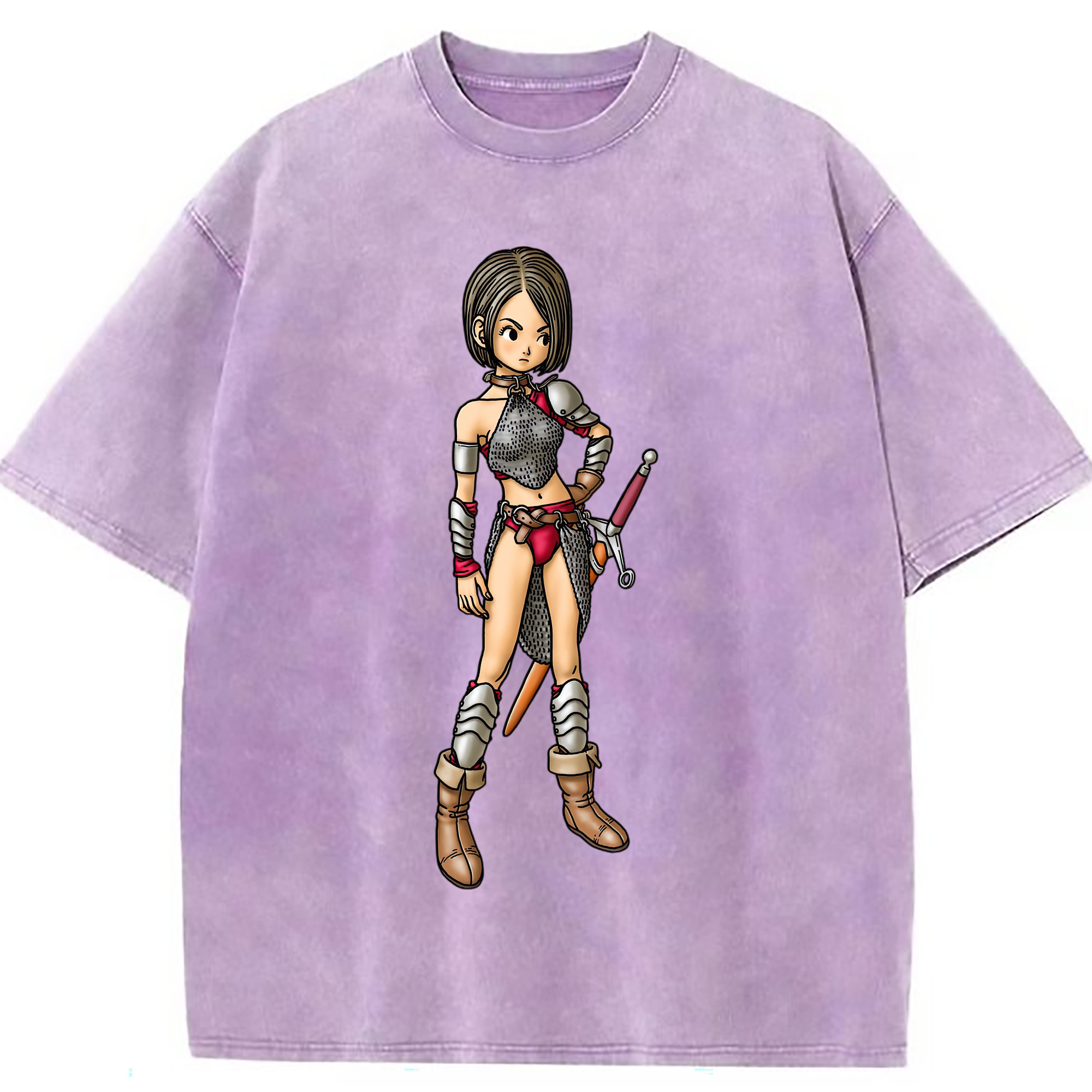 （画像用） ドラゴンクエスト Doragon Kuesuto Dragon Quest 綿100% ヴィンテージ風 半袖Tシャツ（フロントプリント）