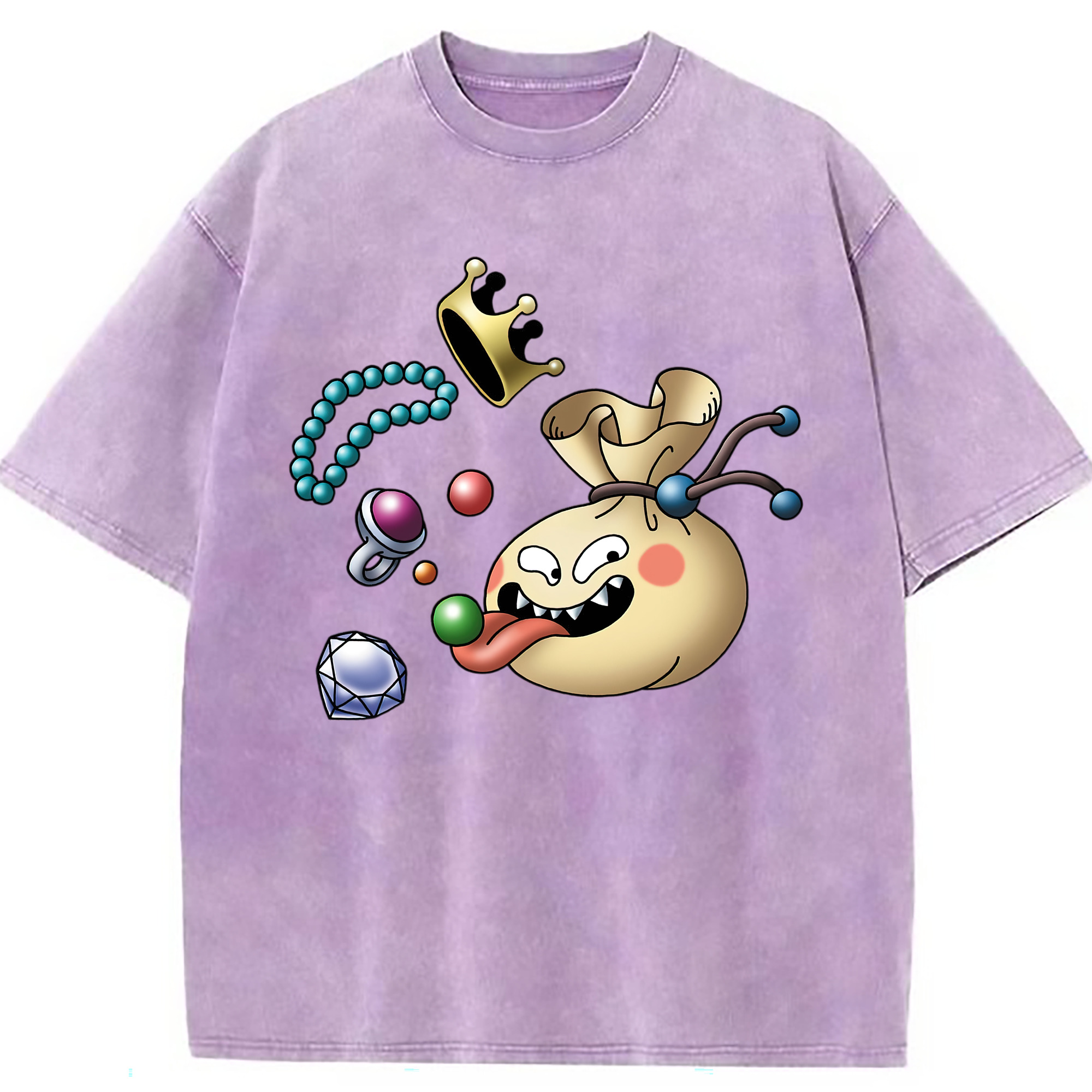 （画像用） ドラゴンクエスト Doragon Kuesuto Dragon Quest 綿100% ヴィンテージ風 半袖Tシャツ（フロントプリント）
