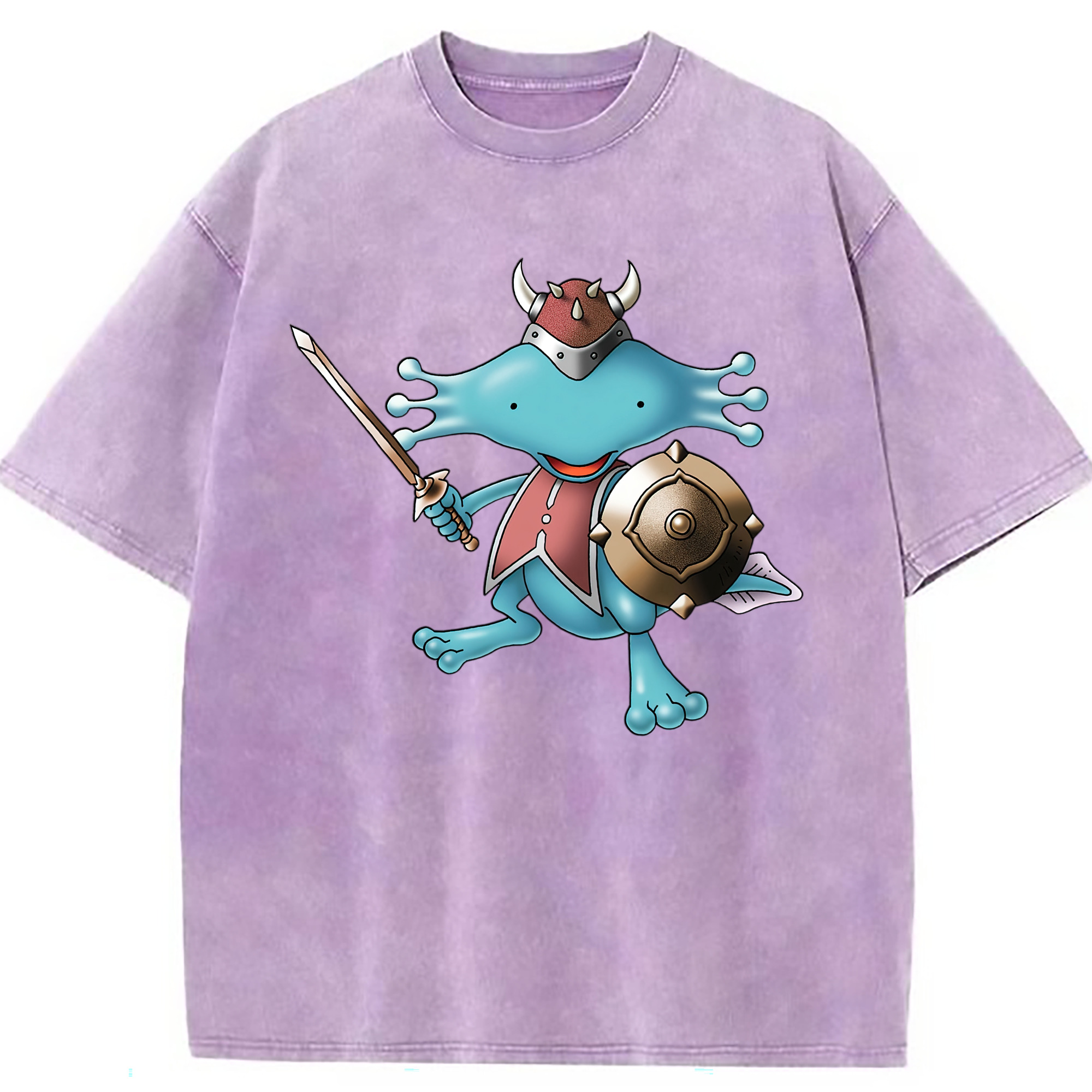 （画像用） ドラゴンクエスト Doragon Kuesuto Dragon Quest 綿100% ヴィンテージ風 半袖Tシャツ（フロントプリント）