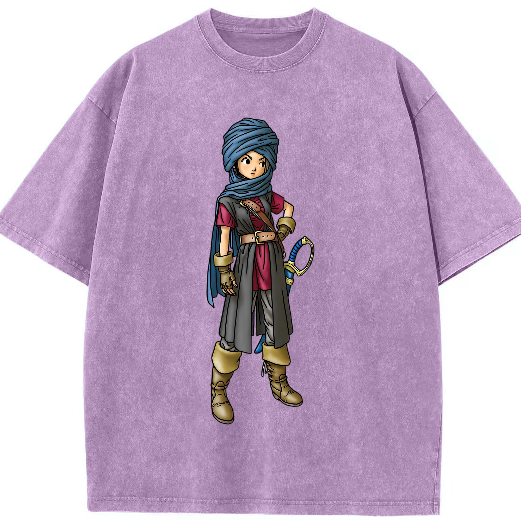 （画像用） ドラゴンクエスト Doragon Kuesuto Dragon Quest 綿100% ヴィンテージ風 半袖Tシャツ（フロントプリント）