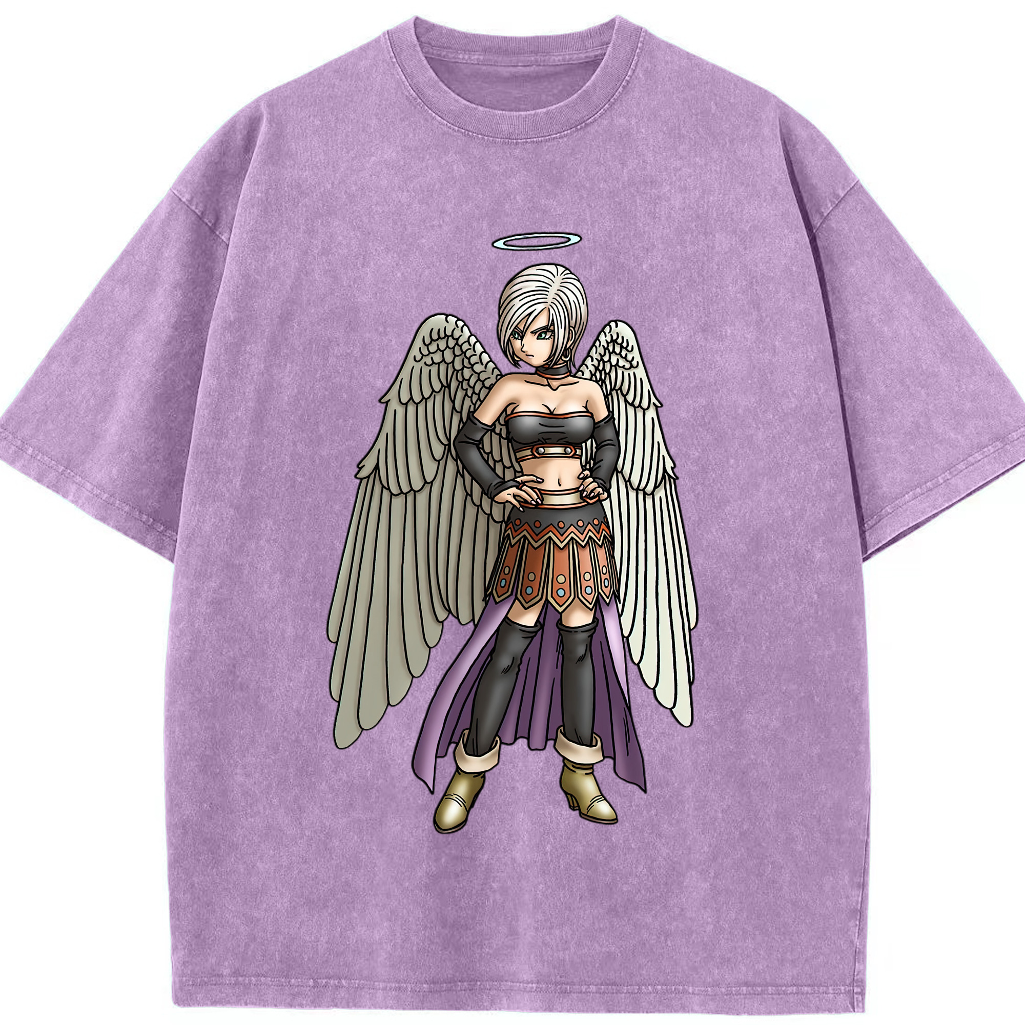 （画像用） ドラゴンクエスト Doragon Kuesuto Dragon Quest 綿100% ヴィンテージ風 半袖Tシャツ（フロントプリント）