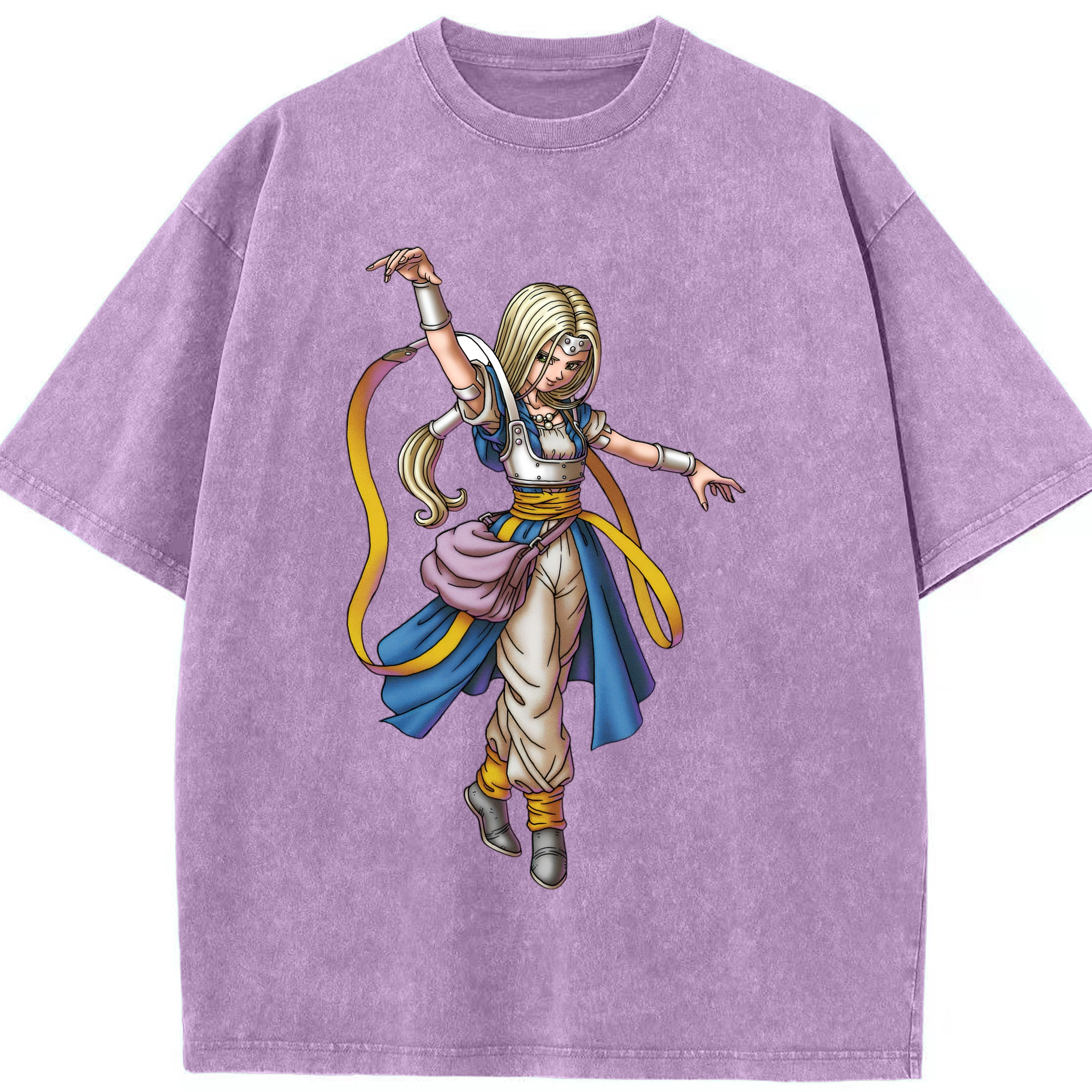 （画像用） ドラゴンクエスト Doragon Kuesuto Dragon Quest 綿100% ヴィンテージ風 半袖Tシャツ（フロントプリント）