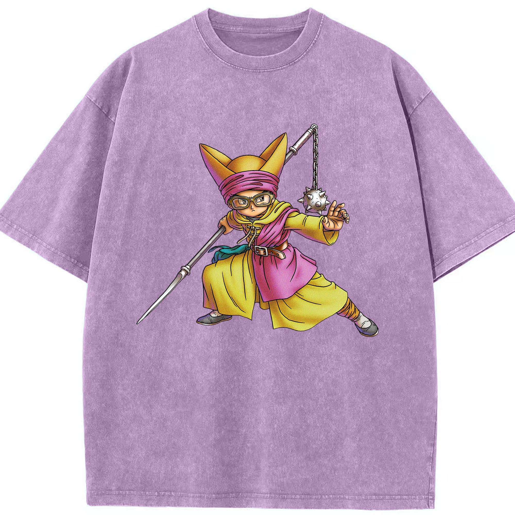 （画像用） ドラゴンクエスト Doragon Kuesuto Dragon Quest 綿100% ヴィンテージ風 半袖Tシャツ（フロントプリント）