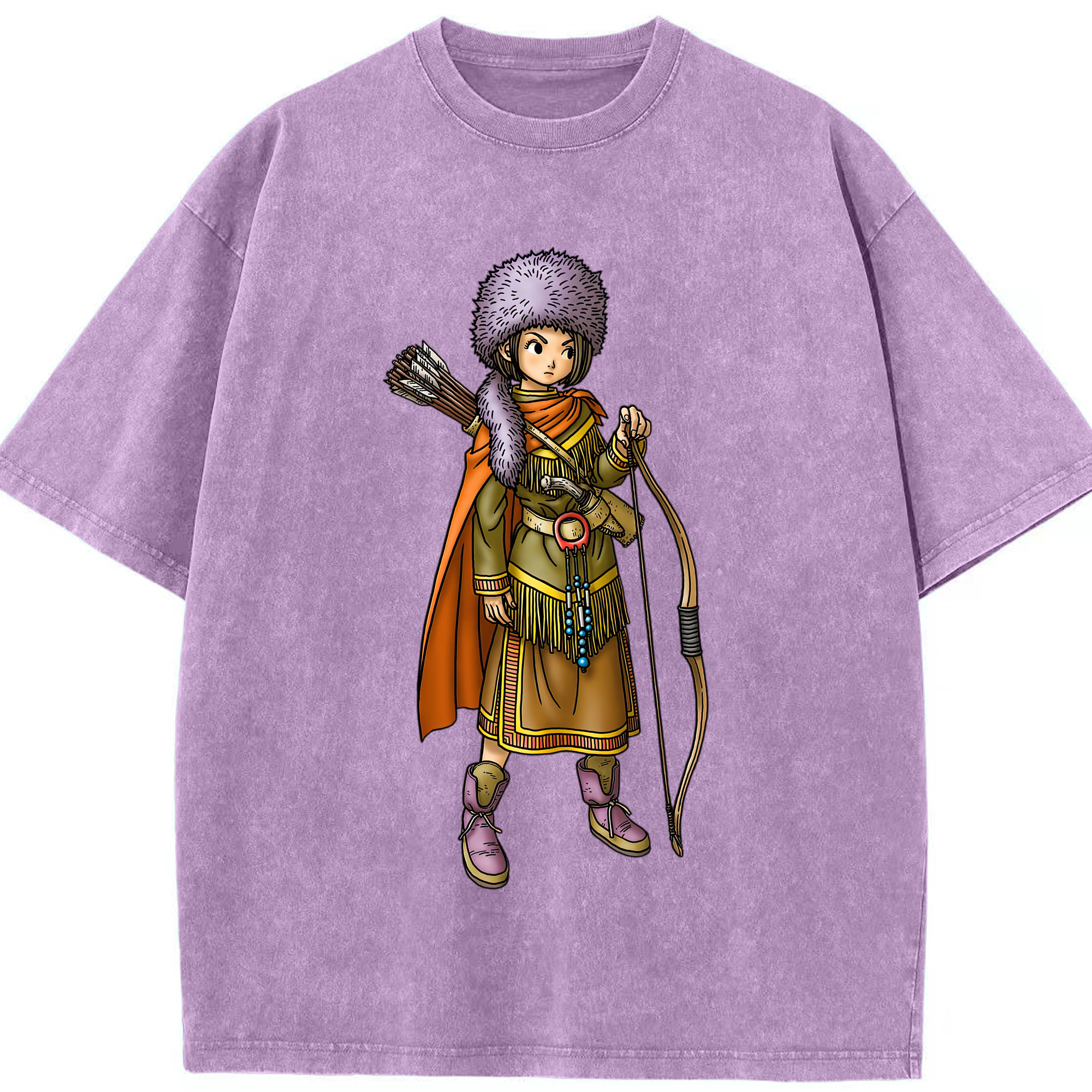 （画像用） ドラゴンクエスト Doragon Kuesuto Dragon Quest 綿100% ヴィンテージ風 半袖Tシャツ（フロントプリント）