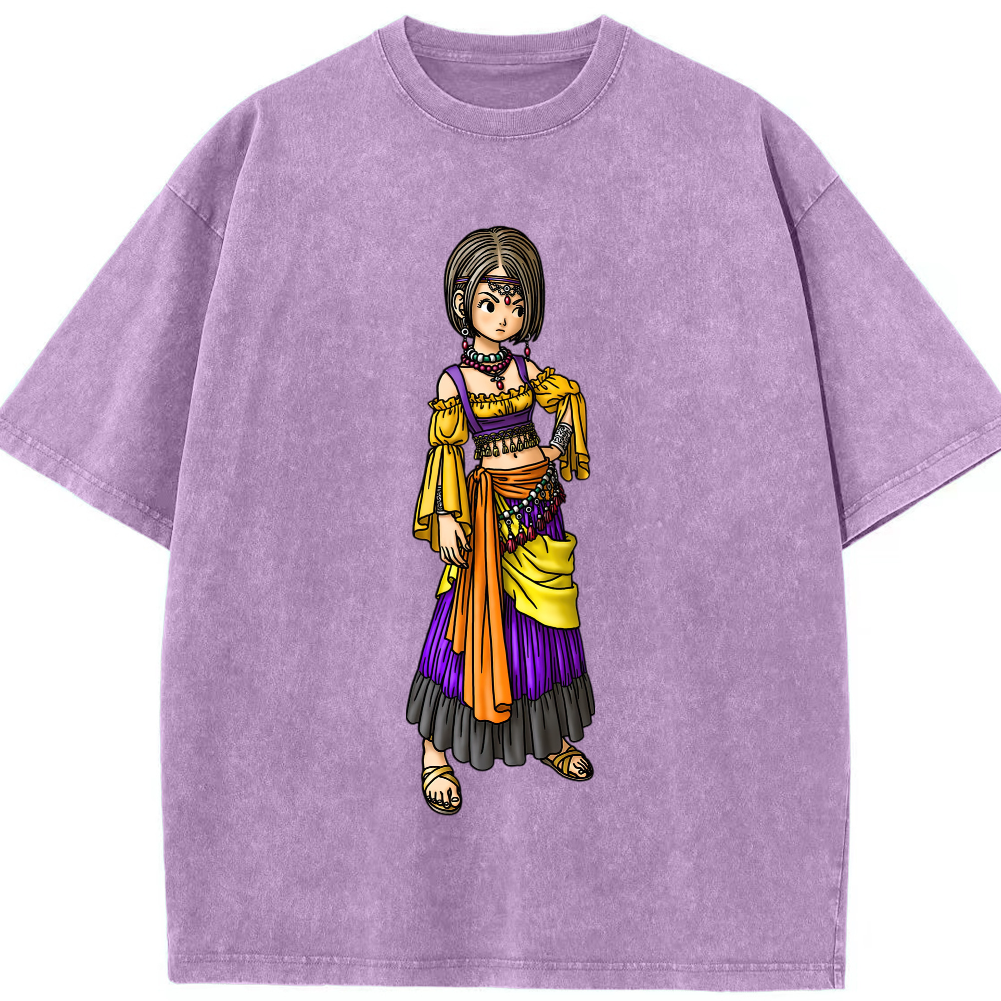 （画像用） ドラゴンクエスト Doragon Kuesuto Dragon Quest 綿100% ヴィンテージ風 半袖Tシャツ（フロントプリント）