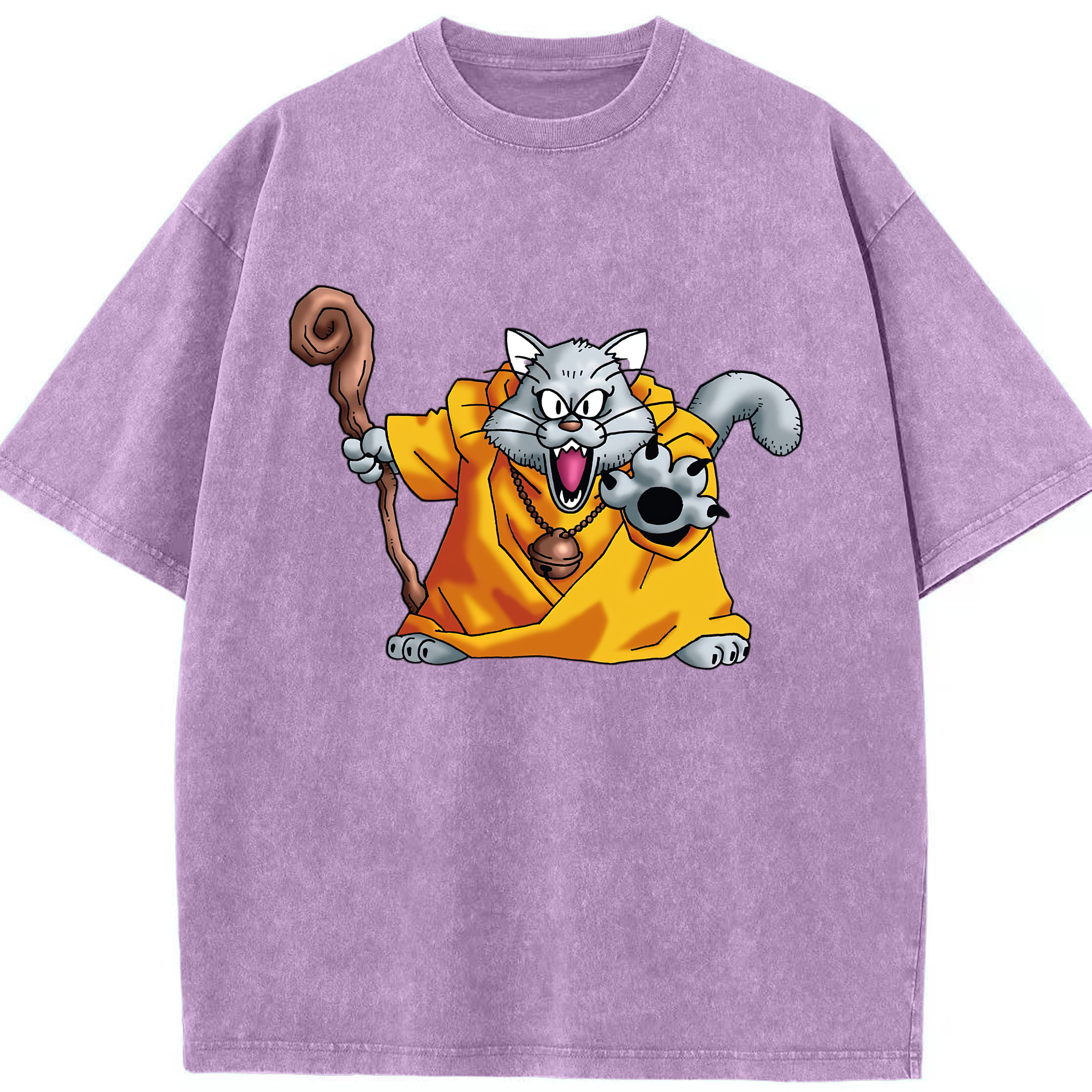 （画像用） ドラゴンクエスト Doragon Kuesuto Dragon Quest 綿100% ヴィンテージ風 半袖Tシャツ（フロントプリント）