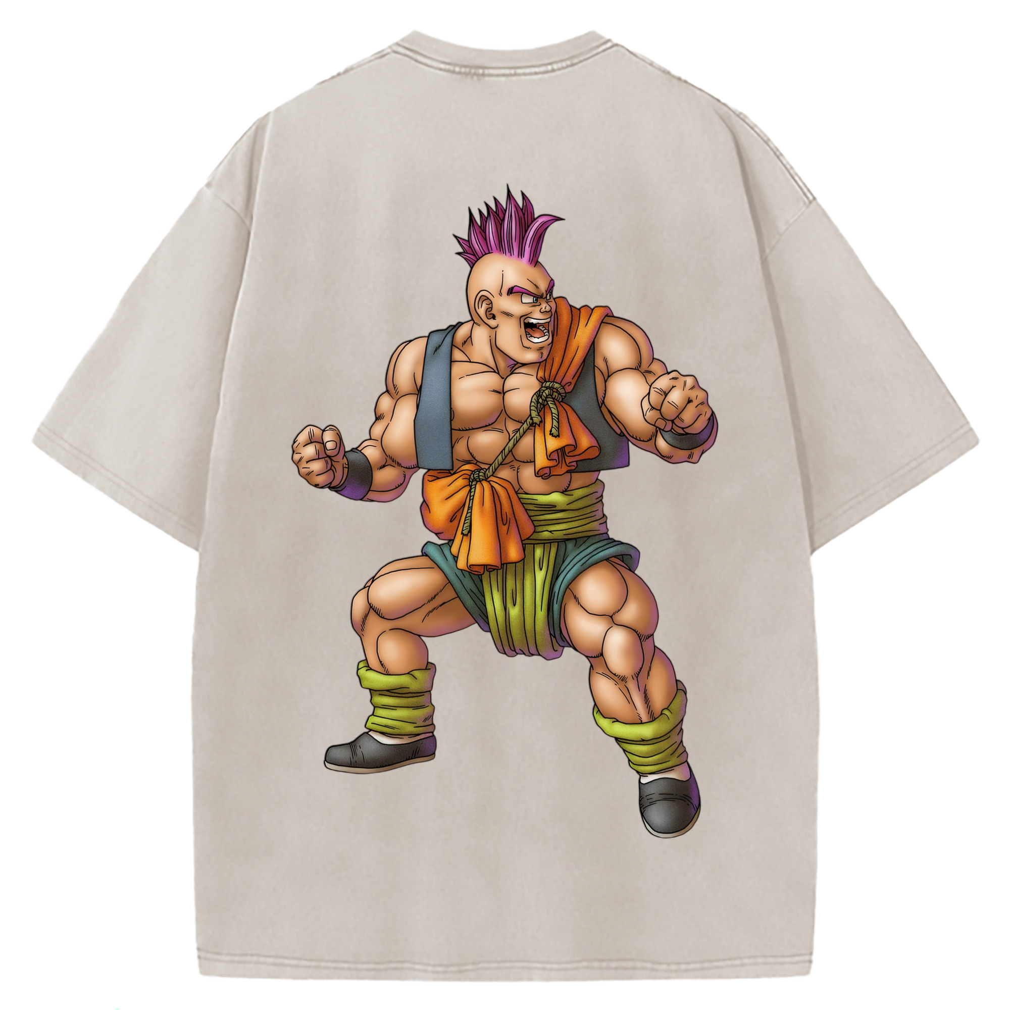 （画像用） ドラゴンクエスト Doragon Kuesuto Dragon Quest 綿100% ヴィンテージ風 半袖Tシャツ（背面プリント）