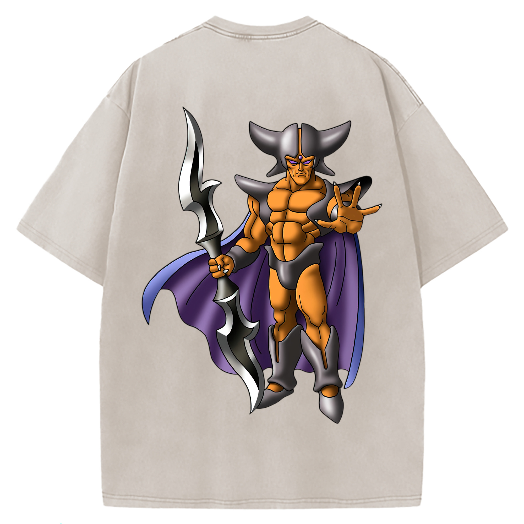 （画像用） ドラゴンクエスト Doragon Kuesuto Dragon Quest 綿100% ヴィンテージ風 半袖Tシャツ（背面プリント）