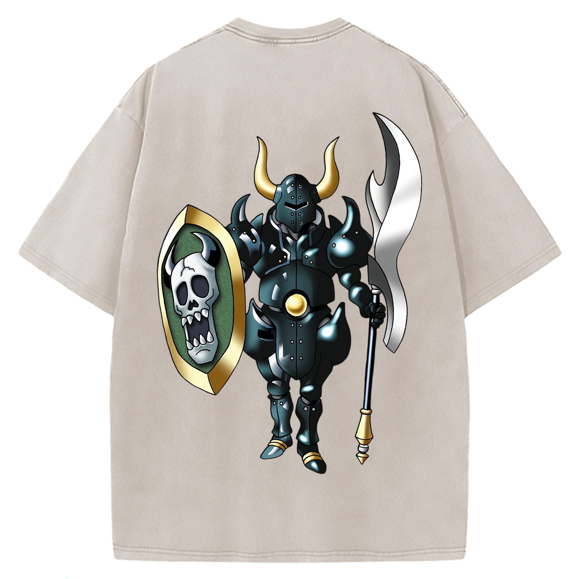 （画像用） ドラゴンクエスト Doragon Kuesuto Dragon Quest 綿100% ヴィンテージ風 半袖Tシャツ（背面プリント）