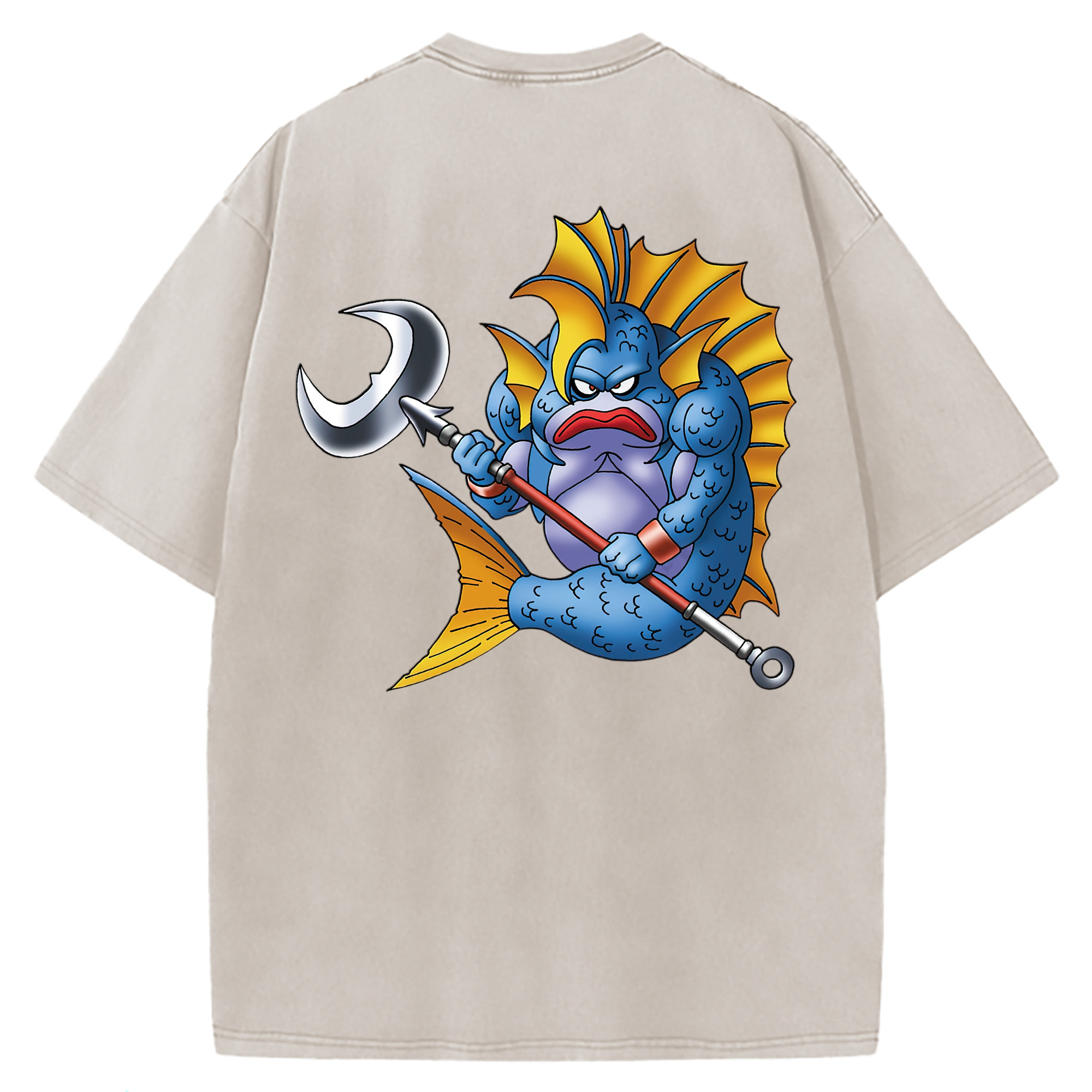（画像用） ドラゴンクエスト Doragon Kuesuto Dragon Quest 綿100% ヴィンテージ風 半袖Tシャツ（背面プリント）