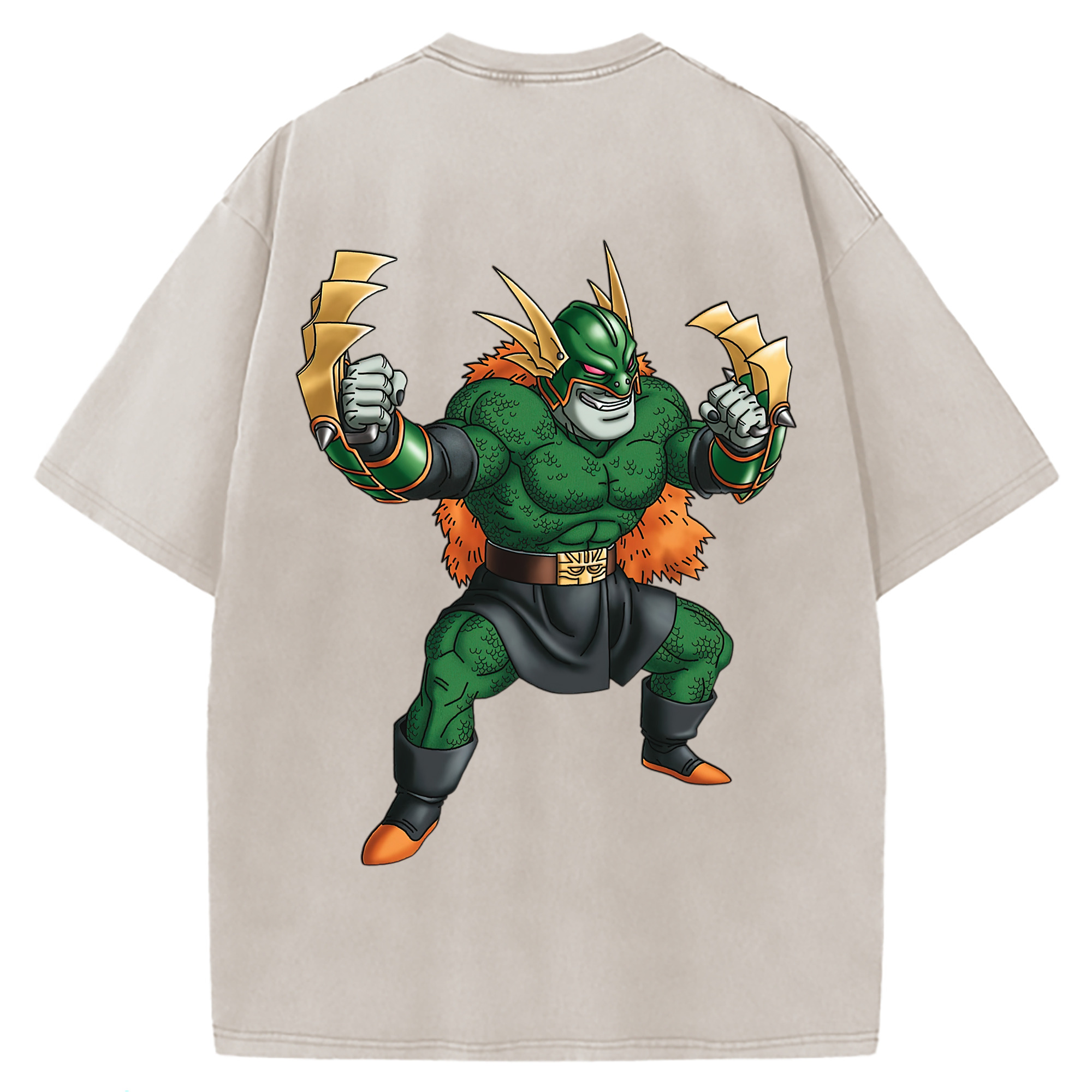 （画像用） ドラゴンクエスト Doragon Kuesuto Dragon Quest 綿100% ヴィンテージ風 半袖Tシャツ（背面プリント）