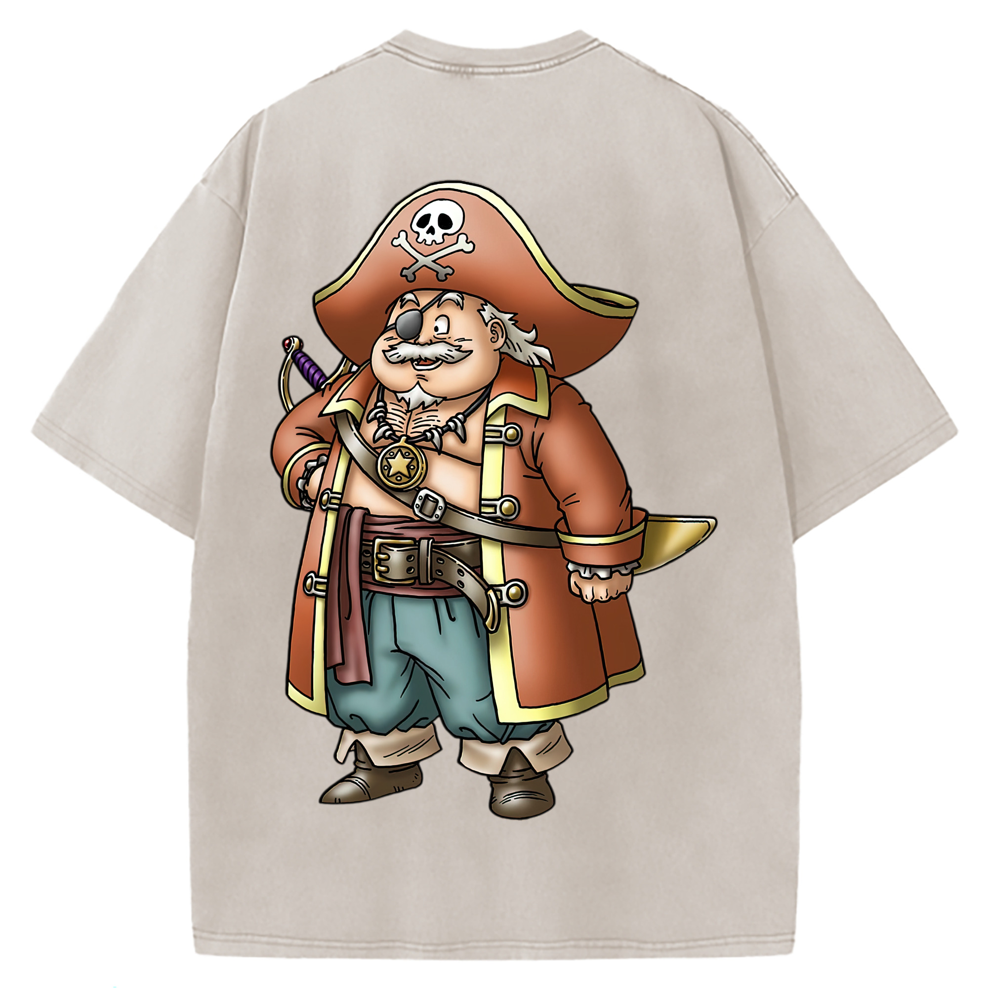 （画像用） ドラゴンクエスト Doragon Kuesuto Dragon Quest 綿100% ヴィンテージ風 半袖Tシャツ（背面プリント）