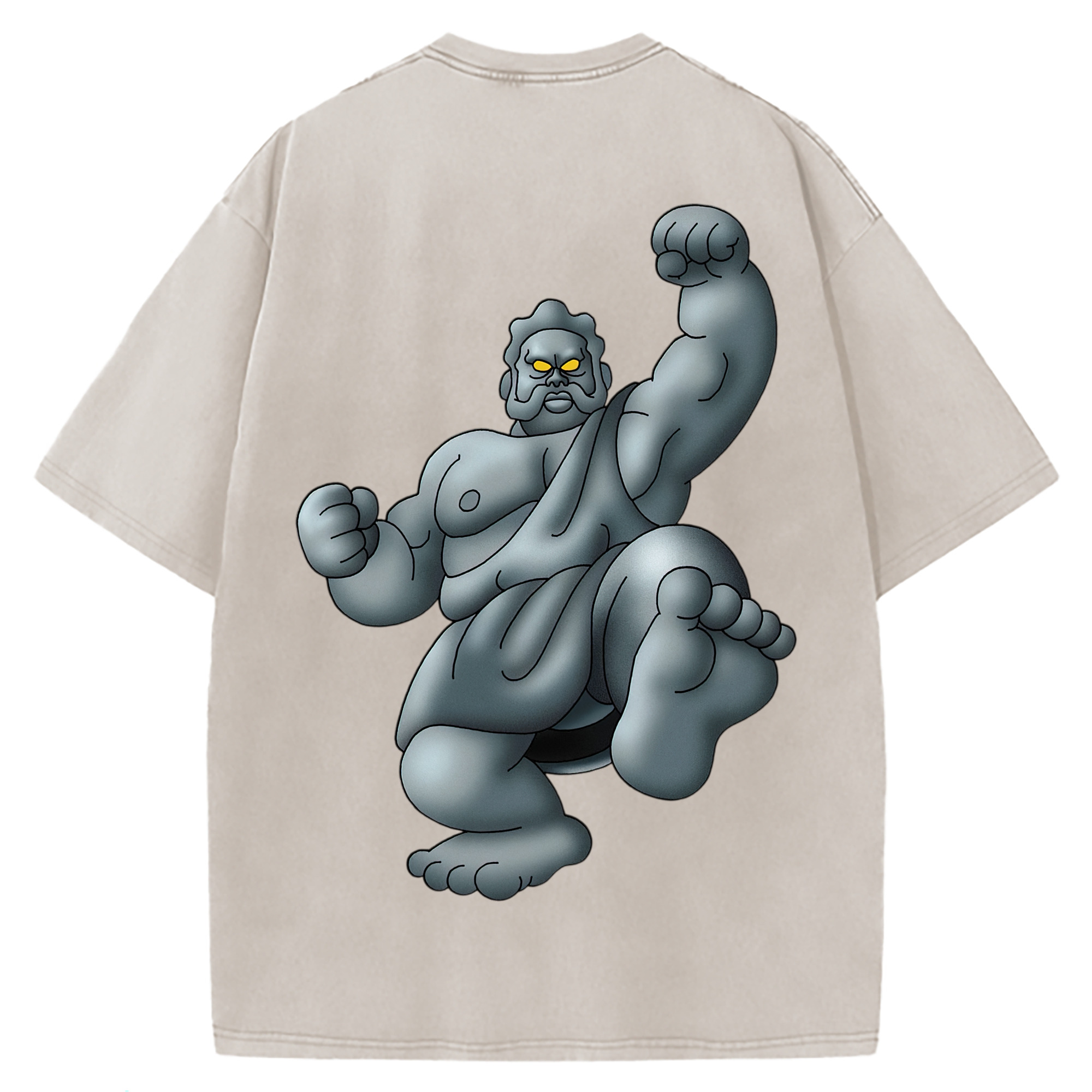 （画像用） ドラゴンクエスト Doragon Kuesuto Dragon Quest 綿100% ヴィンテージ風 半袖Tシャツ（背面プリント）