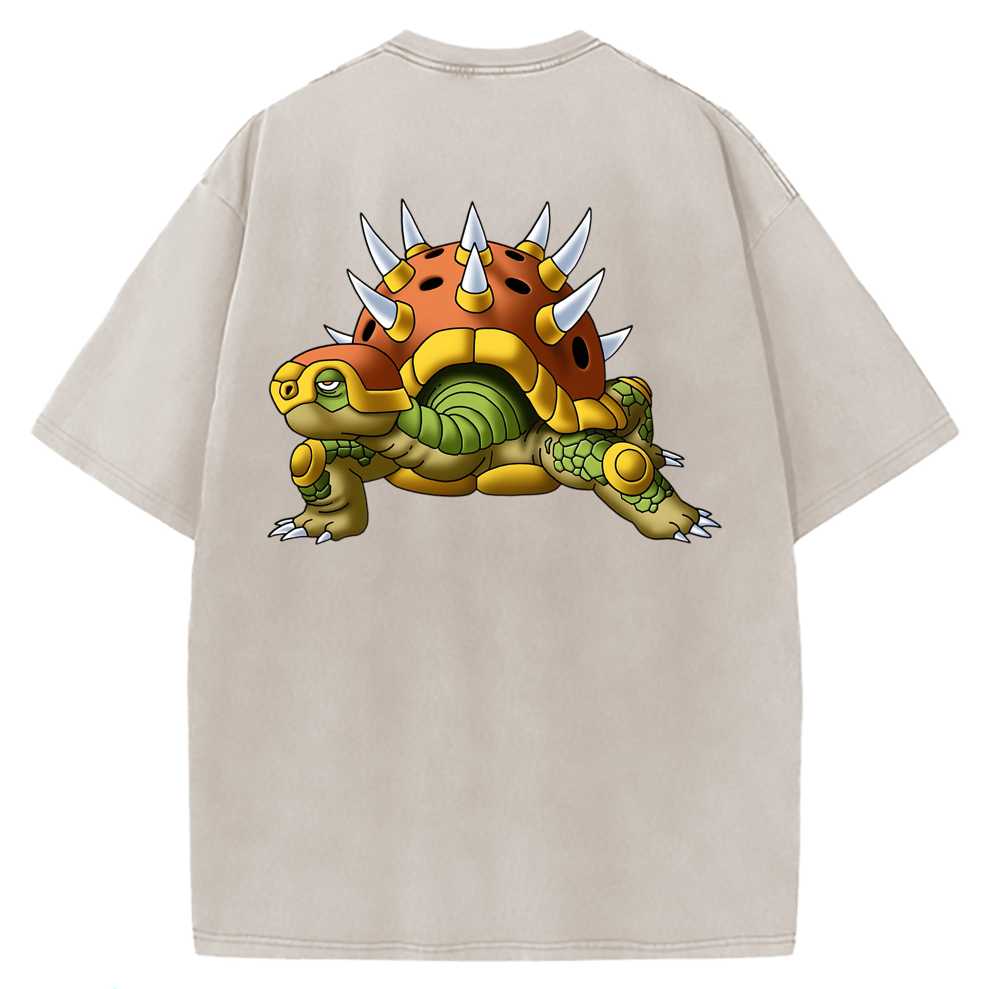 （画像用） ドラゴンクエスト Doragon Kuesuto Dragon Quest 綿100% ヴィンテージ風 半袖Tシャツ（背面プリント）