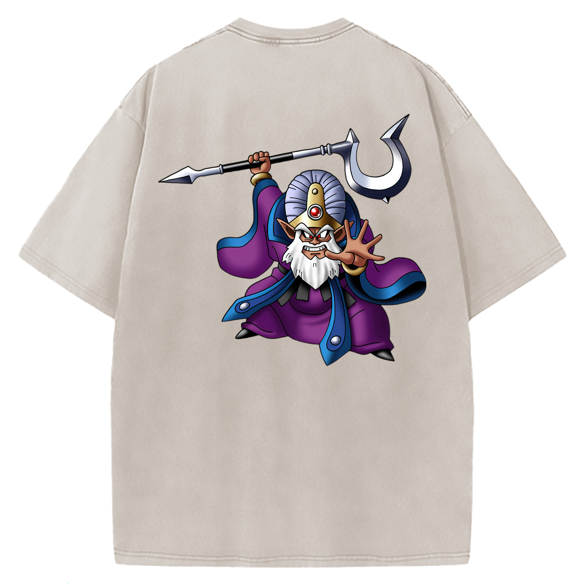 （画像用） ドラゴンクエスト Doragon Kuesuto Dragon Quest 綿100% ヴィンテージ風 半袖Tシャツ（背面プリント）