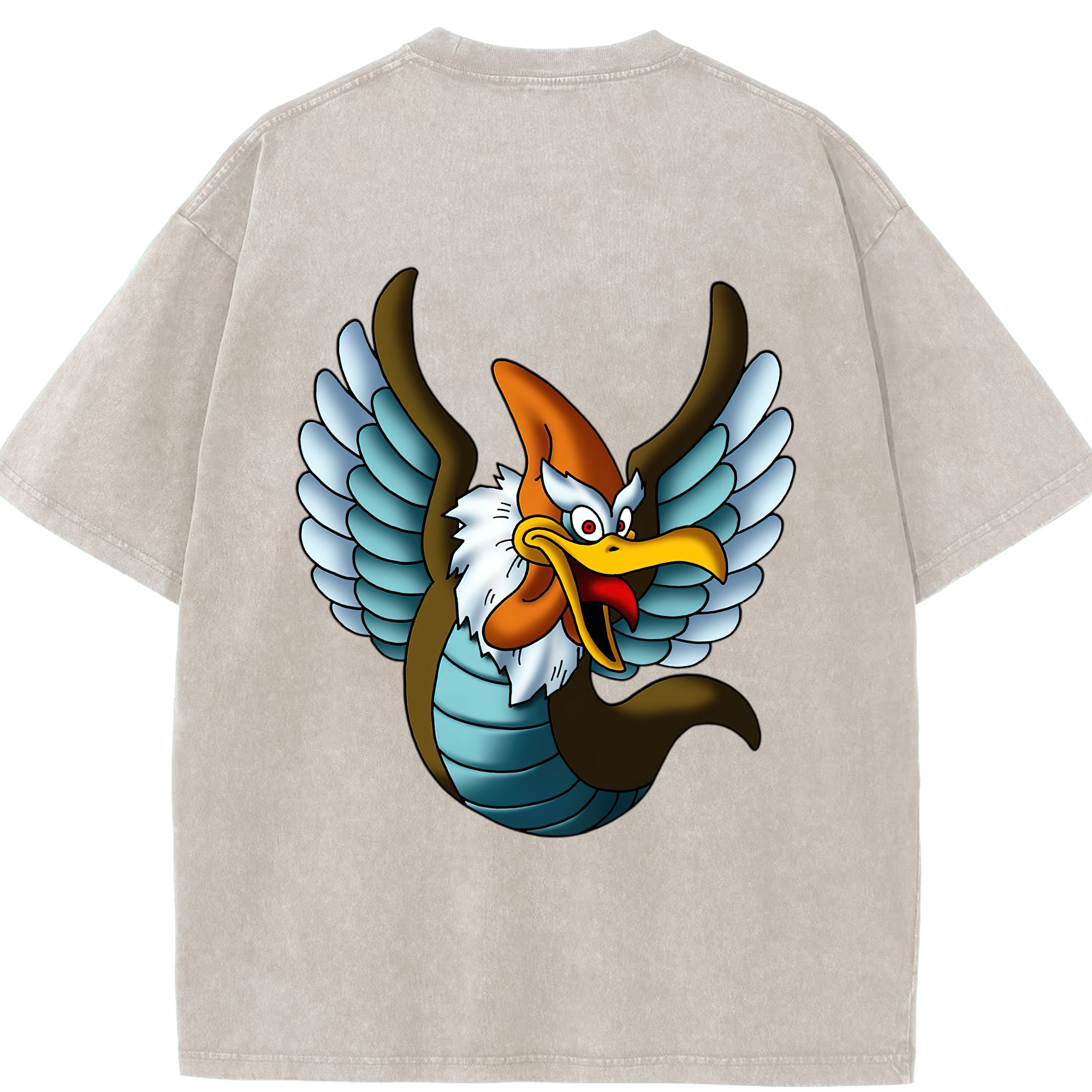 （画像用） ドラゴンクエスト Doragon Kuesuto Dragon Quest 綿100% ヴィンテージ風 半袖Tシャツ（背面プリント）