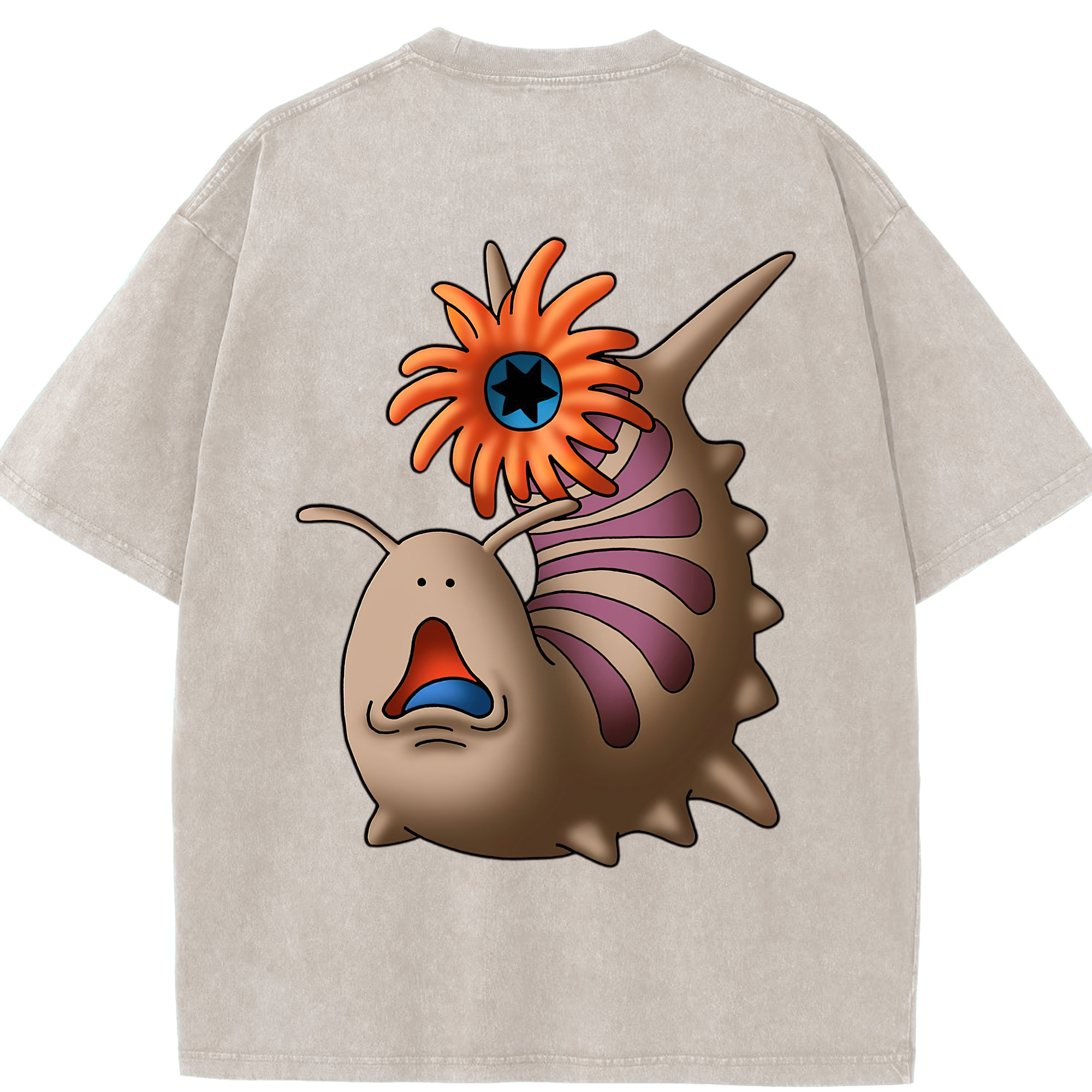 （画像用） ドラゴンクエスト Doragon Kuesuto Dragon Quest 綿100% ヴィンテージ風 半袖Tシャツ（背面プリント）