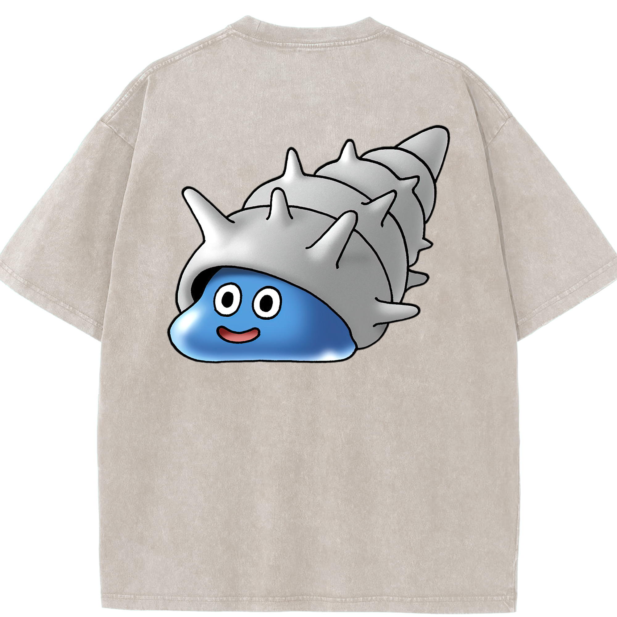 （画像用） ドラゴンクエスト Doragon Kuesuto Dragon Quest 綿100% ヴィンテージ風 半袖Tシャツ（背面プリント）