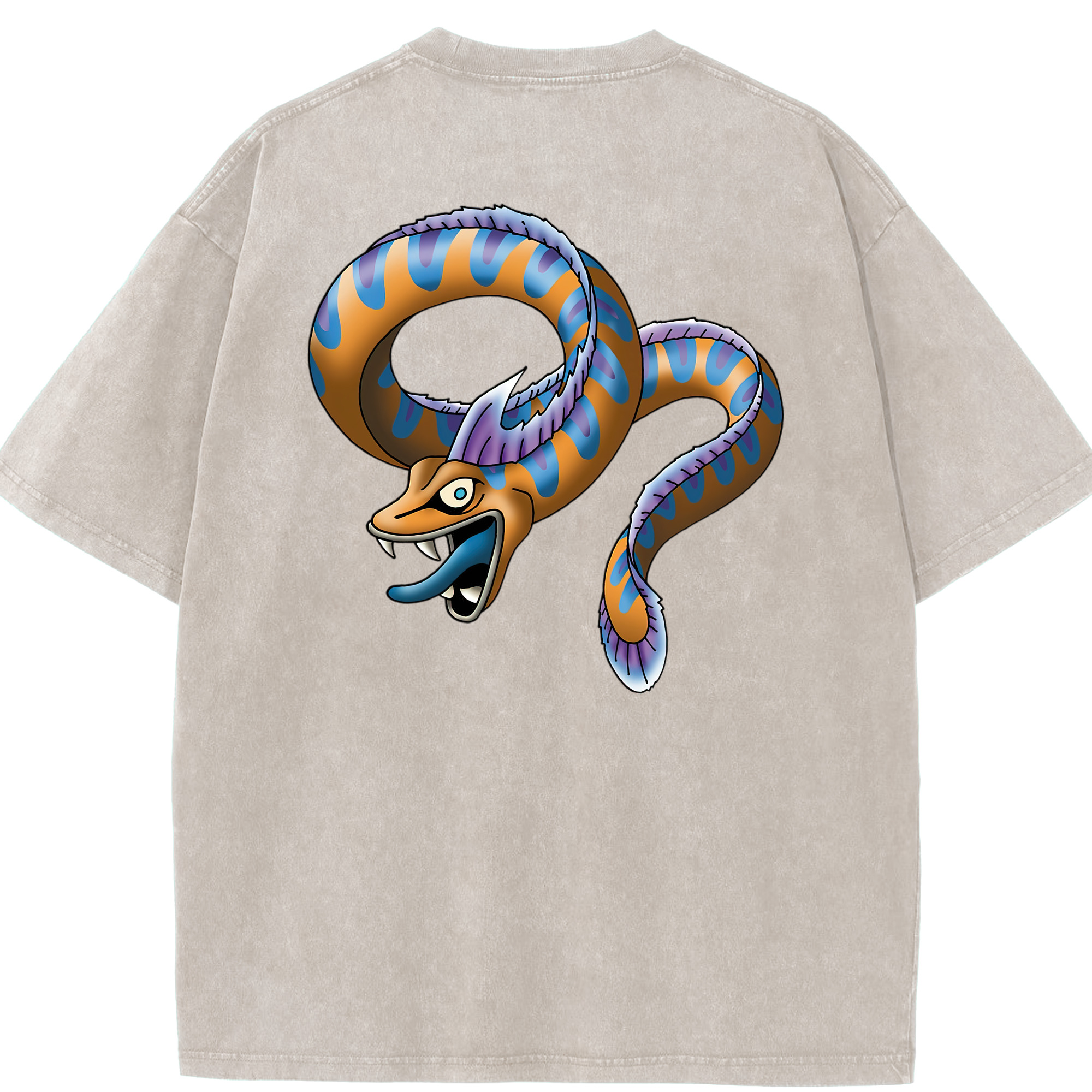 （画像用） ドラゴンクエスト Doragon Kuesuto Dragon Quest 綿100% ヴィンテージ風 半袖Tシャツ（背面プリント）