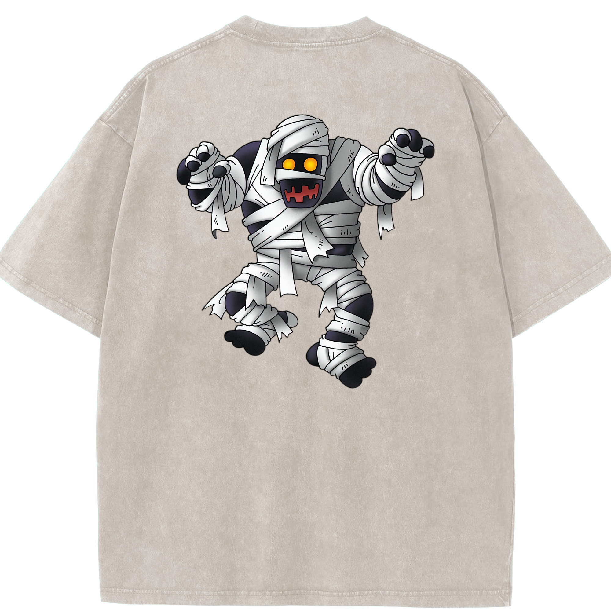 （画像用） ドラゴンクエスト Doragon Kuesuto Dragon Quest 綿100% ヴィンテージ風 半袖Tシャツ（背面プリント）