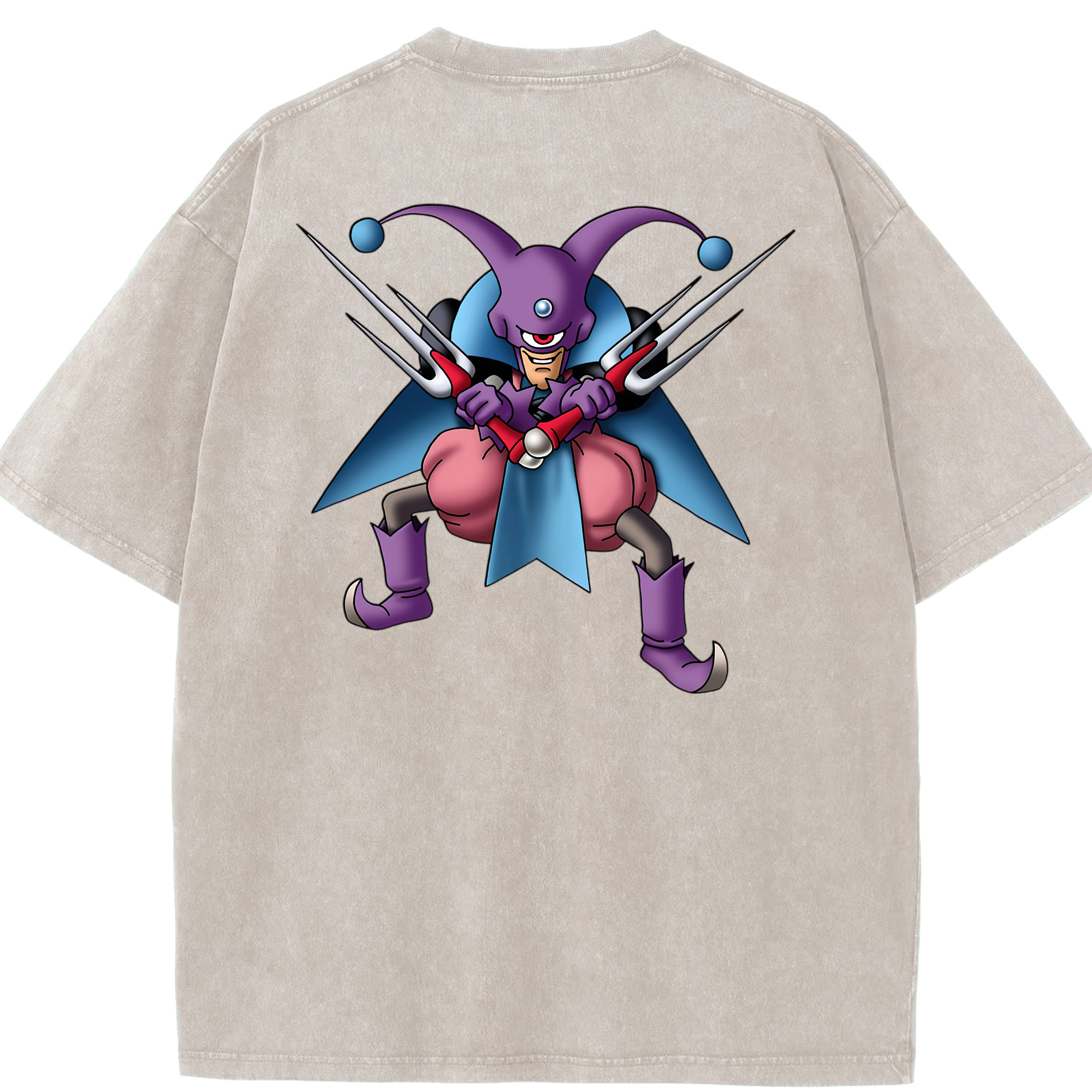（画像用） ドラゴンクエスト Doragon Kuesuto Dragon Quest 綿100% ヴィンテージ風 半袖Tシャツ（背面プリント）