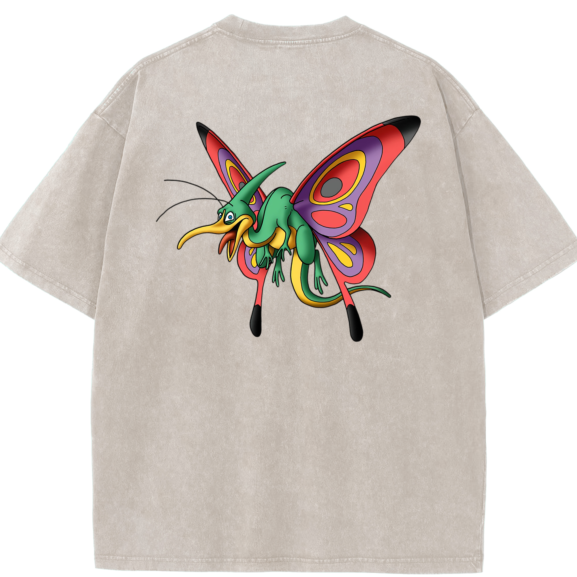 （画像用） ドラゴンクエスト Doragon Kuesuto Dragon Quest 綿100% ヴィンテージ風 半袖Tシャツ（背面プリント）