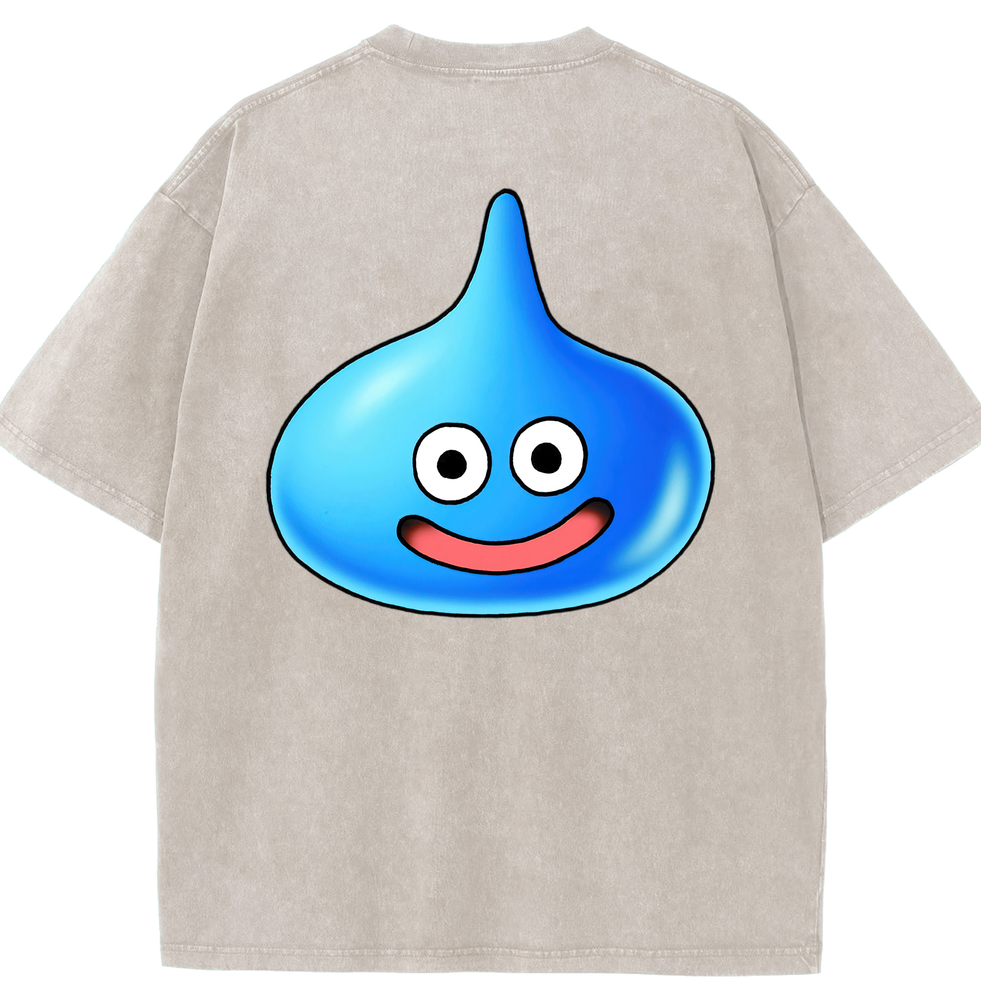 （画像用） ドラゴンクエスト Doragon Kuesuto Dragon Quest 綿100% ヴィンテージ風 半袖Tシャツ（背面プリント）