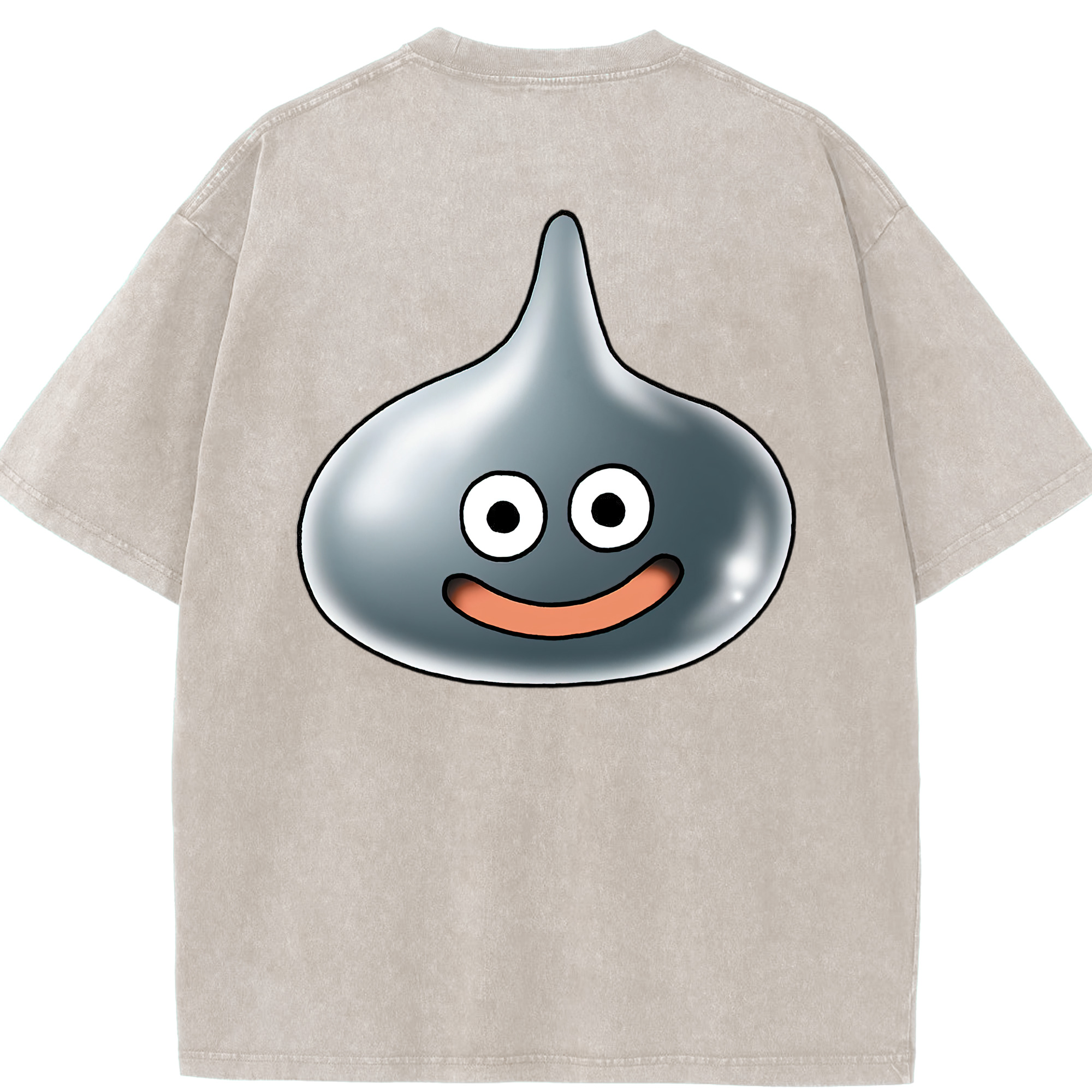（画像用） ドラゴンクエスト Doragon Kuesuto Dragon Quest 綿100% ヴィンテージ風 半袖Tシャツ（背面プリント）