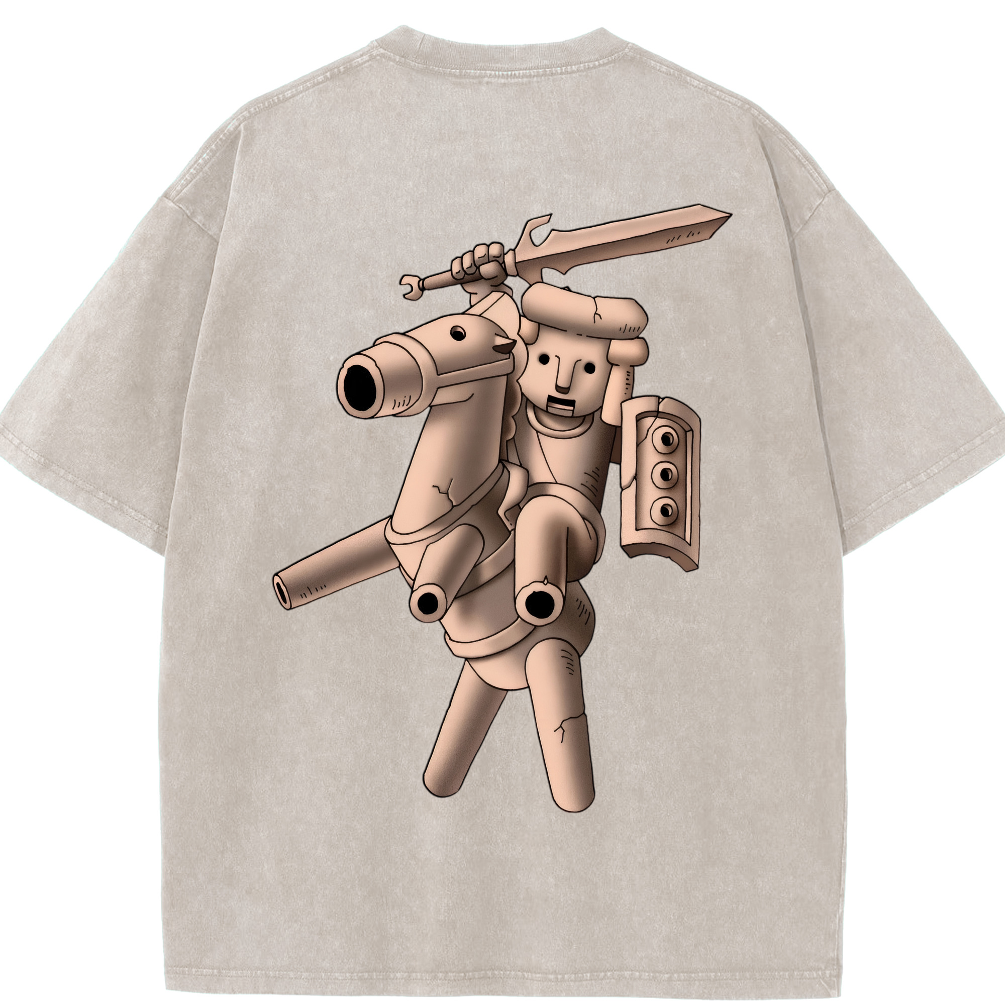 （画像用） ドラゴンクエスト Doragon Kuesuto Dragon Quest 綿100% ヴィンテージ風 半袖Tシャツ（背面プリント）