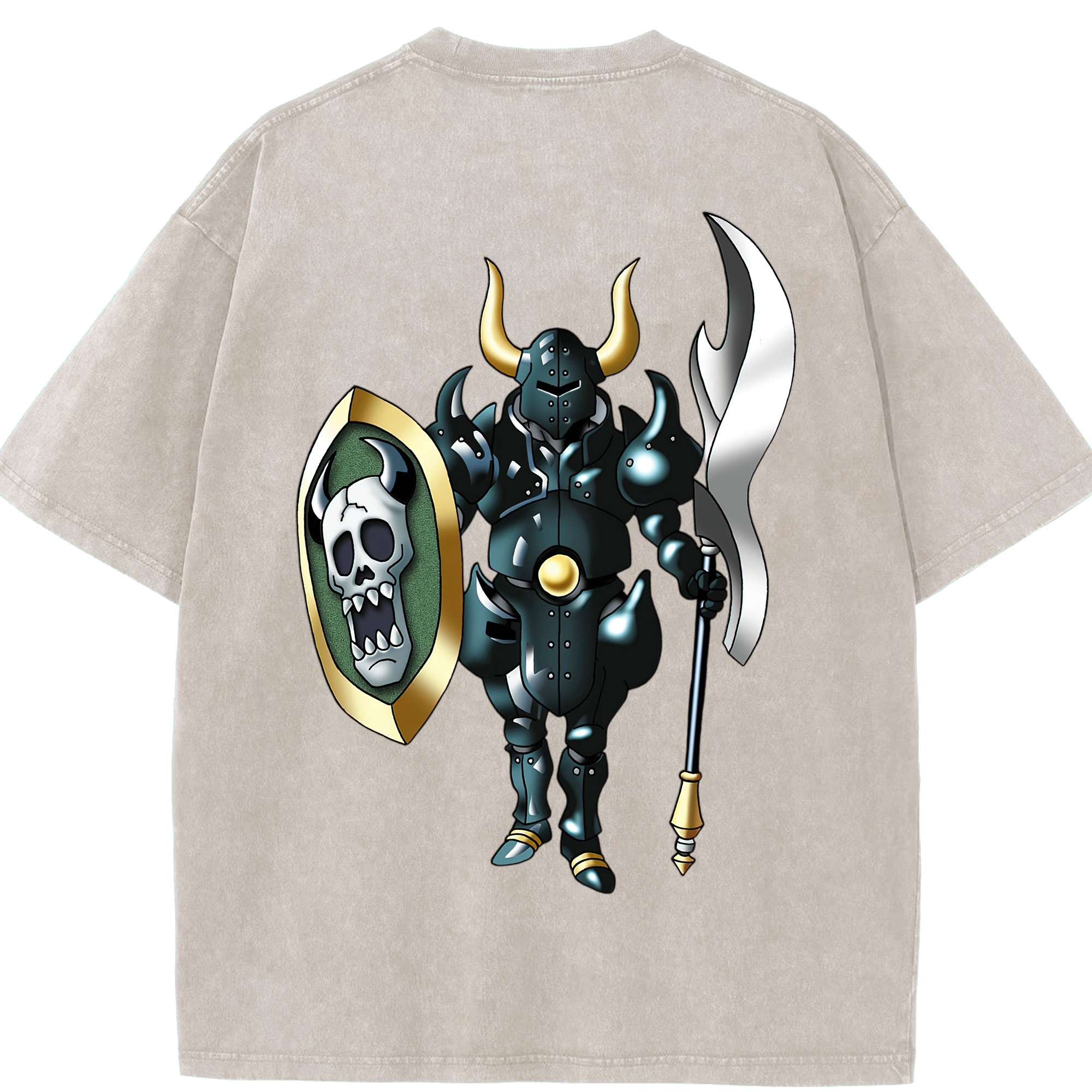 （画像用） ドラゴンクエスト Doragon Kuesuto Dragon Quest 綿100% ヴィンテージ風 半袖Tシャツ（背面プリント）