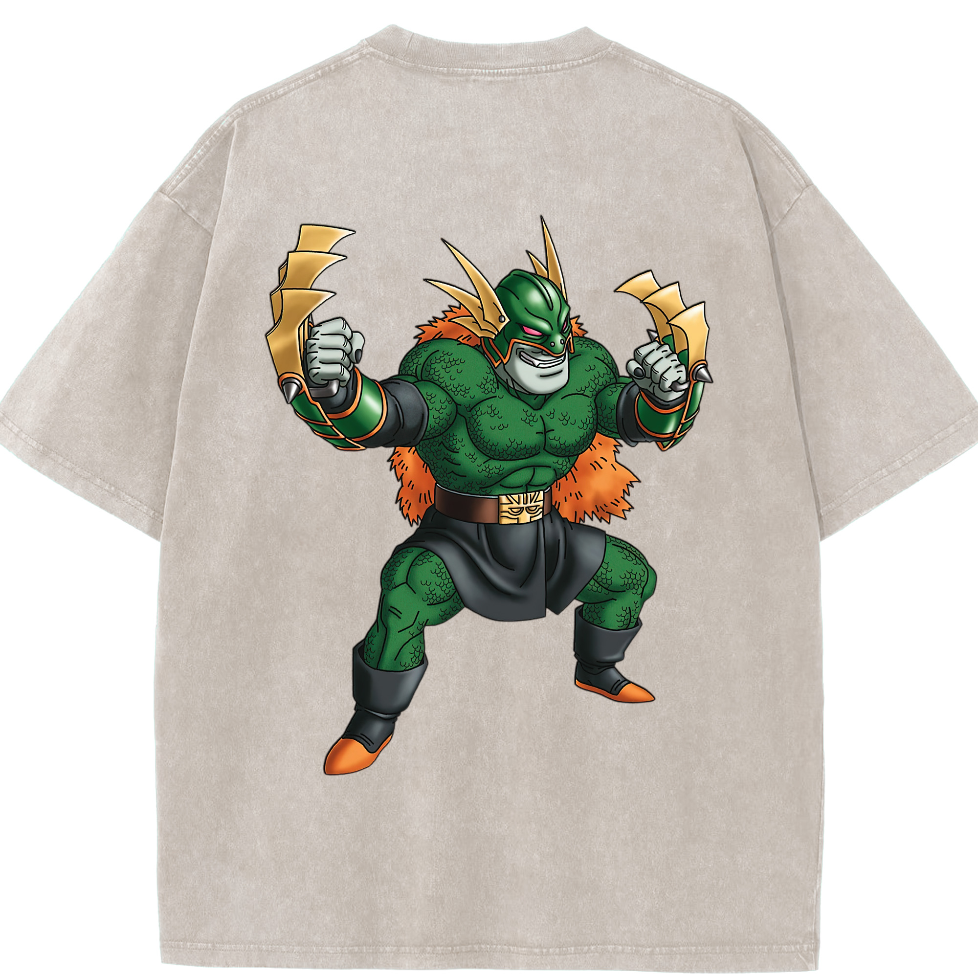 （画像用） ドラゴンクエスト Doragon Kuesuto Dragon Quest 綿100% ヴィンテージ風 半袖Tシャツ（背面プリント）