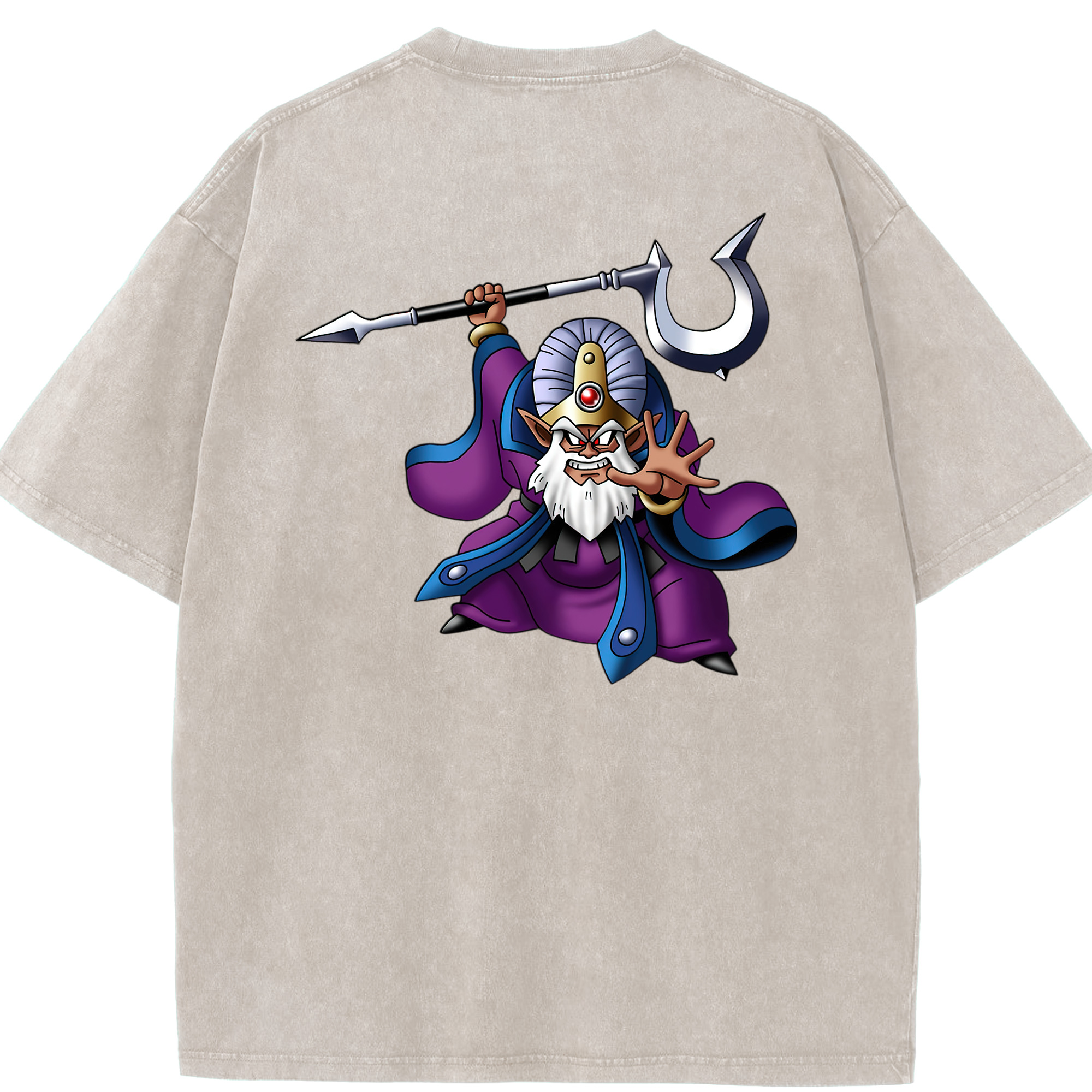 （画像用） ドラゴンクエスト Doragon Kuesuto Dragon Quest 綿100% ヴィンテージ風 半袖Tシャツ（背面プリント）
