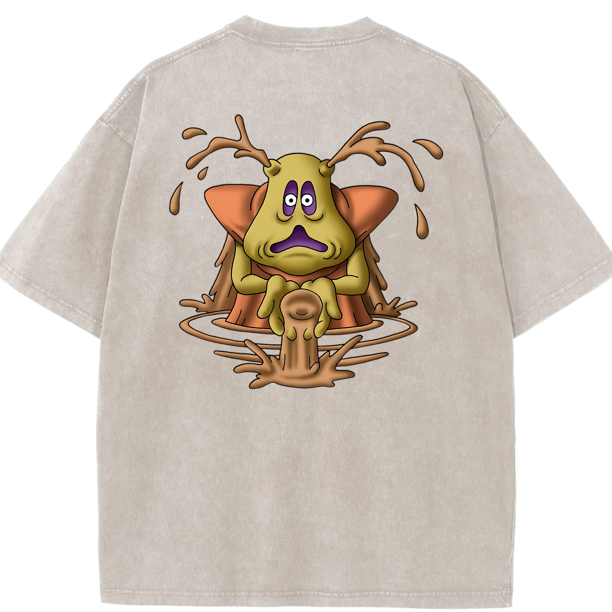 （画像用） ドラゴンクエスト Doragon Kuesuto Dragon Quest 綿100% ヴィンテージ風 半袖Tシャツ（背面プリント）