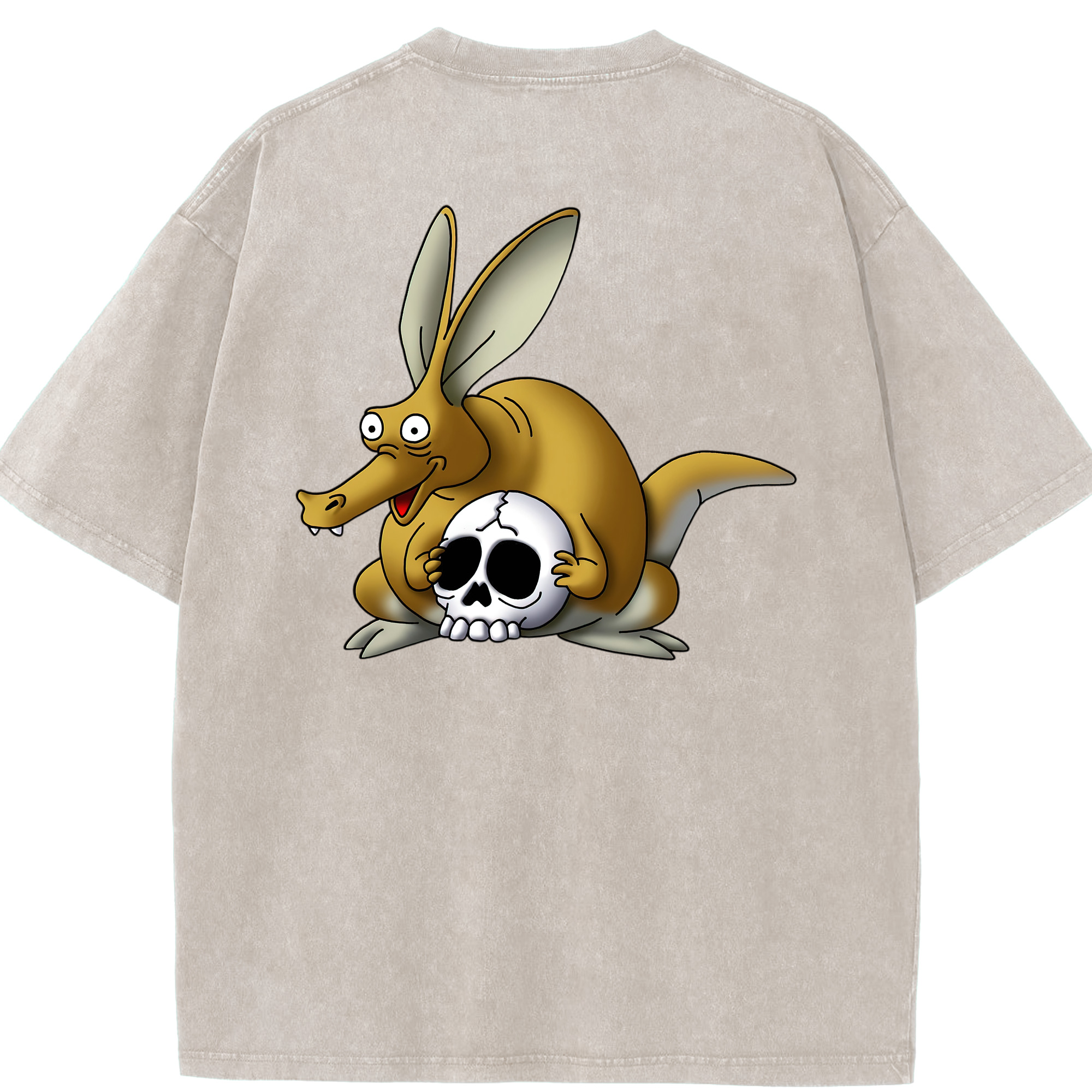 （画像用） ドラゴンクエスト Doragon Kuesuto Dragon Quest 綿100% ヴィンテージ風 半袖Tシャツ（背面プリント）