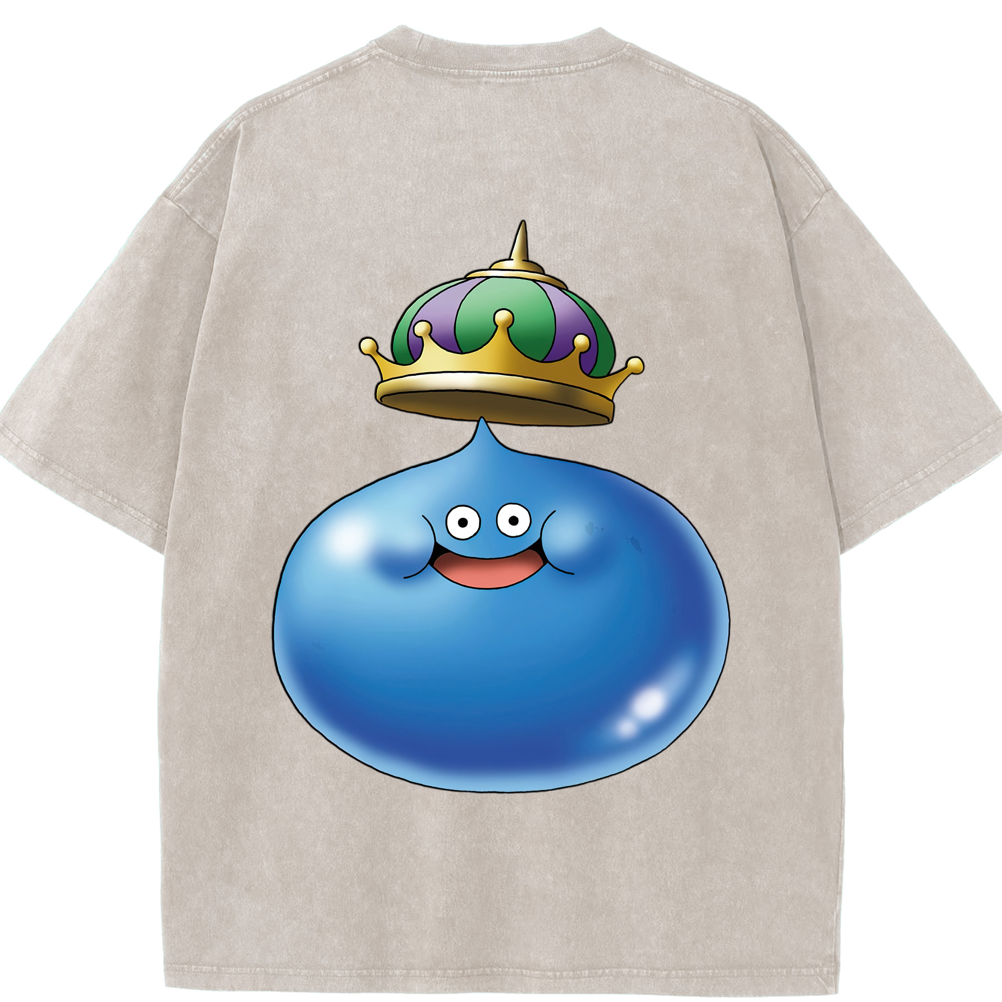 （画像用） ドラゴンクエスト Doragon Kuesuto Dragon Quest 綿100% ヴィンテージ風 半袖Tシャツ（背面プリント）
