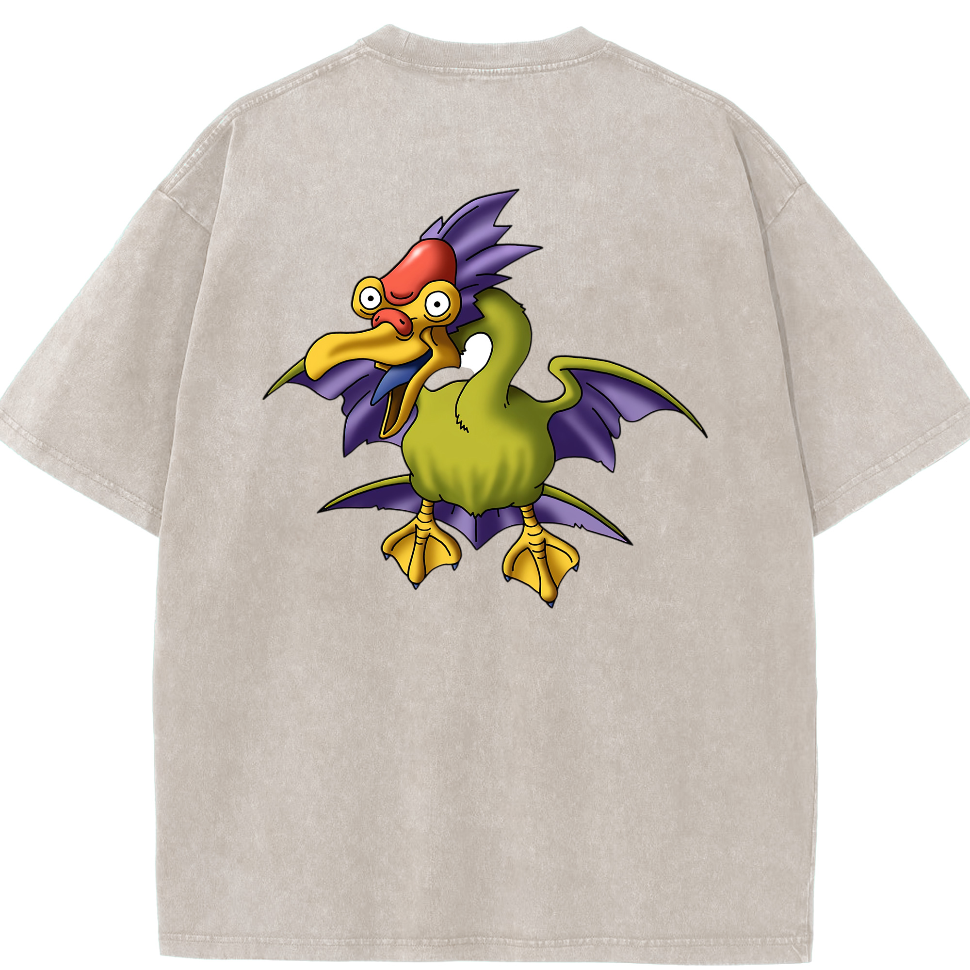 （画像用） ドラゴンクエスト Doragon Kuesuto Dragon Quest 綿100% ヴィンテージ風 半袖Tシャツ（背面プリント）