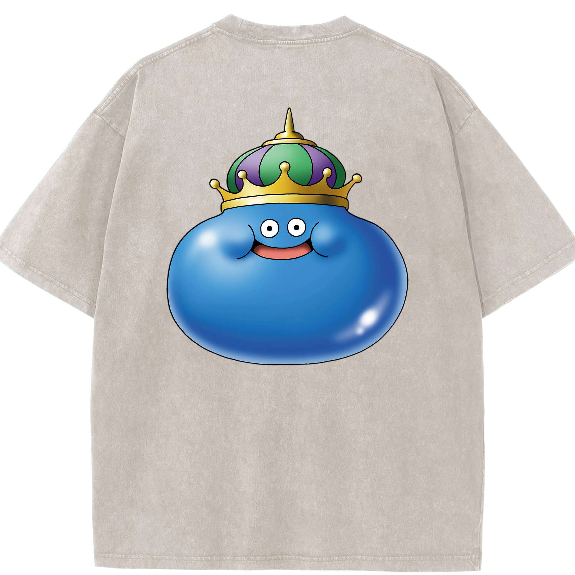 （画像用） ドラゴンクエスト Doragon Kuesuto Dragon Quest 綿100% ヴィンテージ風 半袖Tシャツ（背面プリント）
