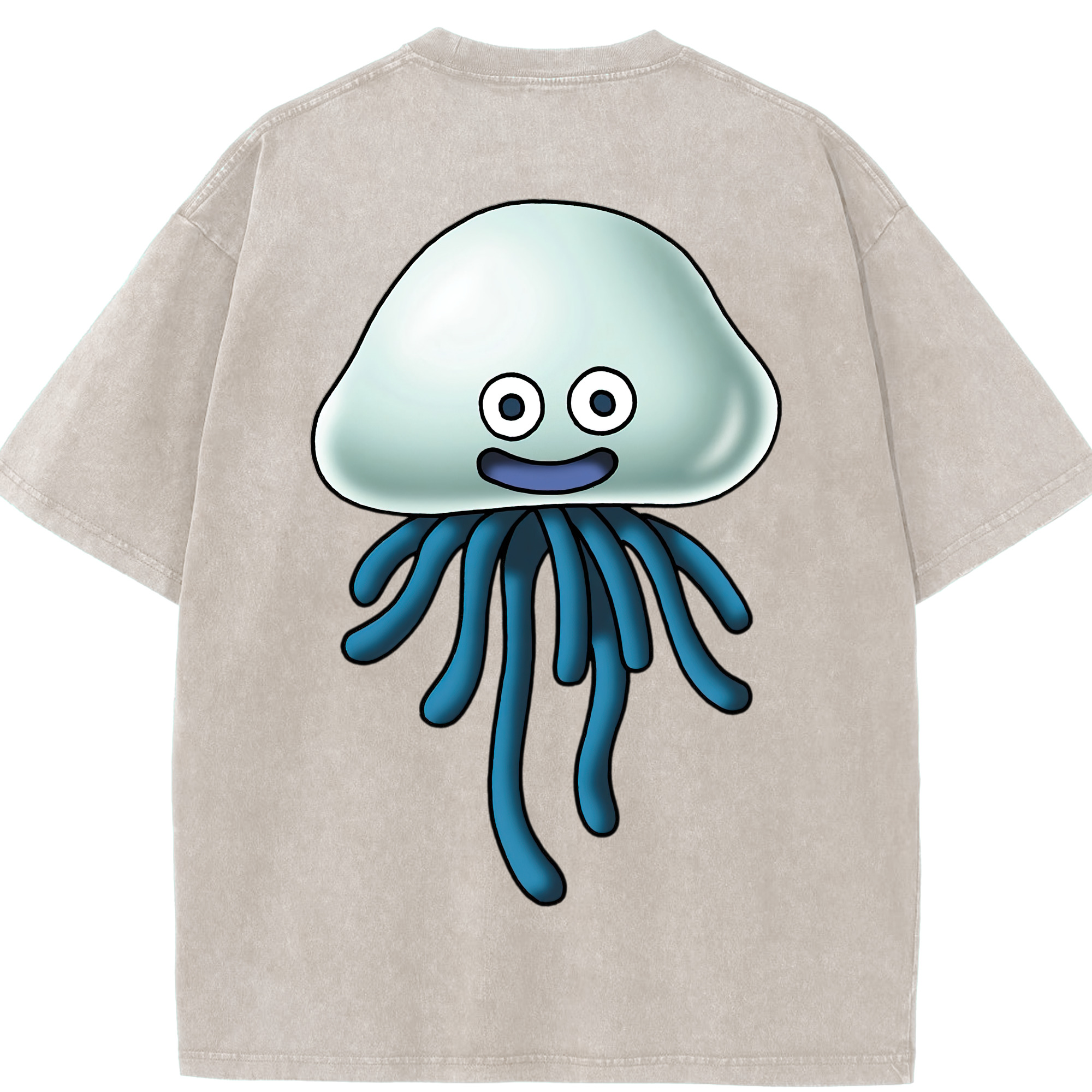 （画像用） ドラゴンクエスト Doragon Kuesuto Dragon Quest 綿100% ヴィンテージ風 半袖Tシャツ（背面プリント）