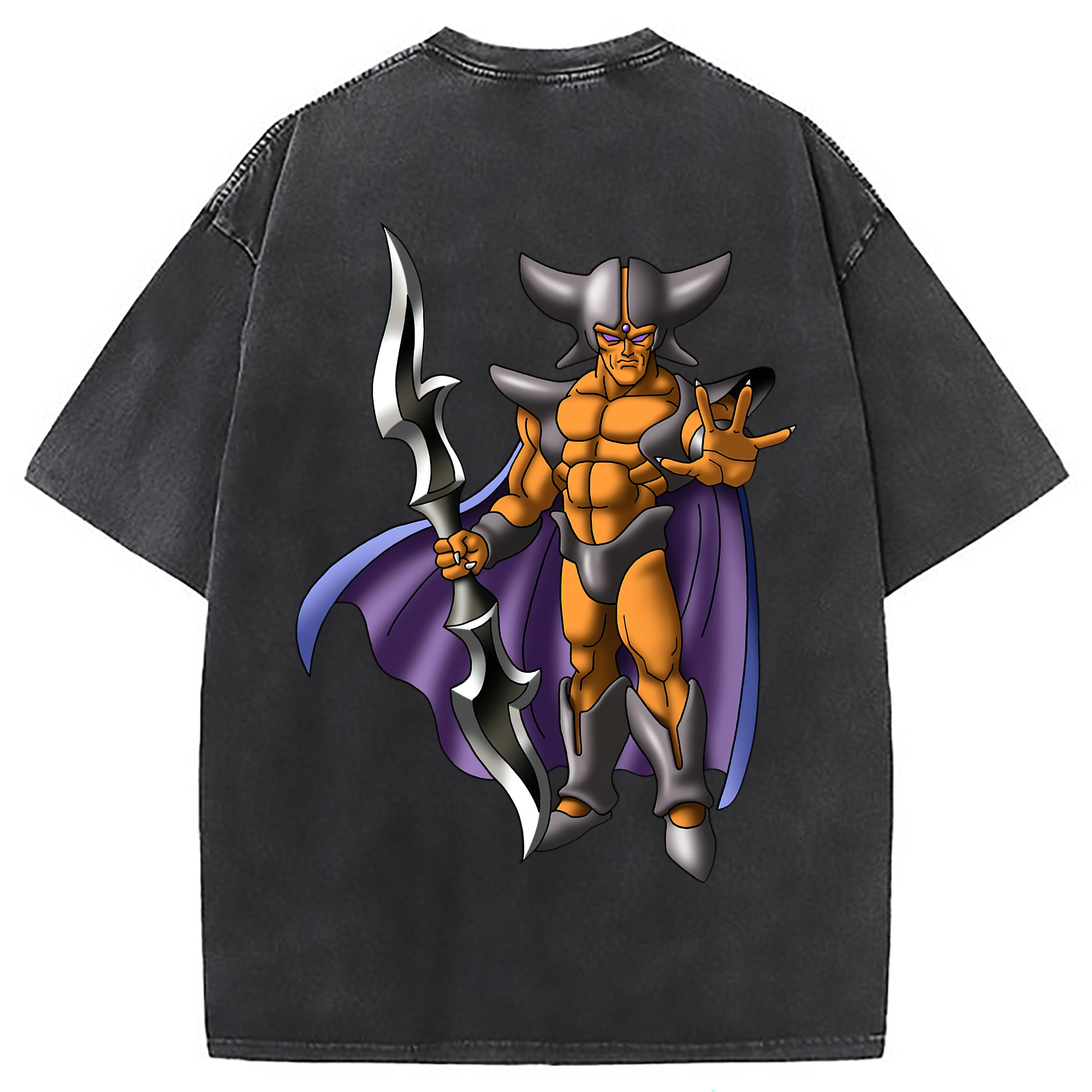 （画像用） ドラゴンクエスト Doragon Kuesuto Dragon Quest 綿100% ヴィンテージ風 半袖Tシャツ（背面プリント）