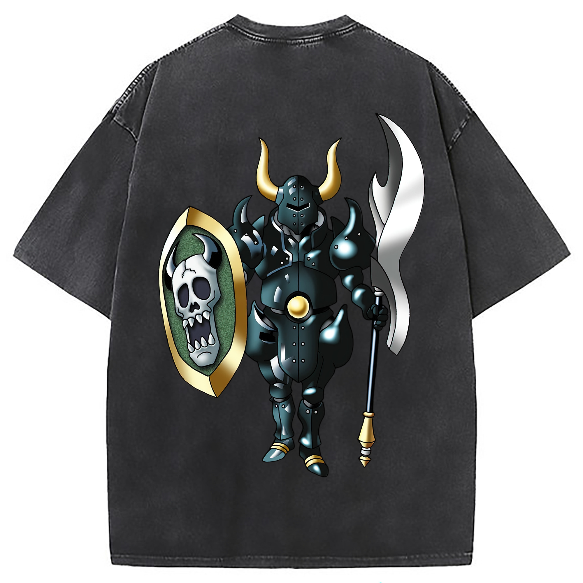 （画像用） ドラゴンクエスト Doragon Kuesuto Dragon Quest 綿100% ヴィンテージ風 半袖Tシャツ（背面プリント）