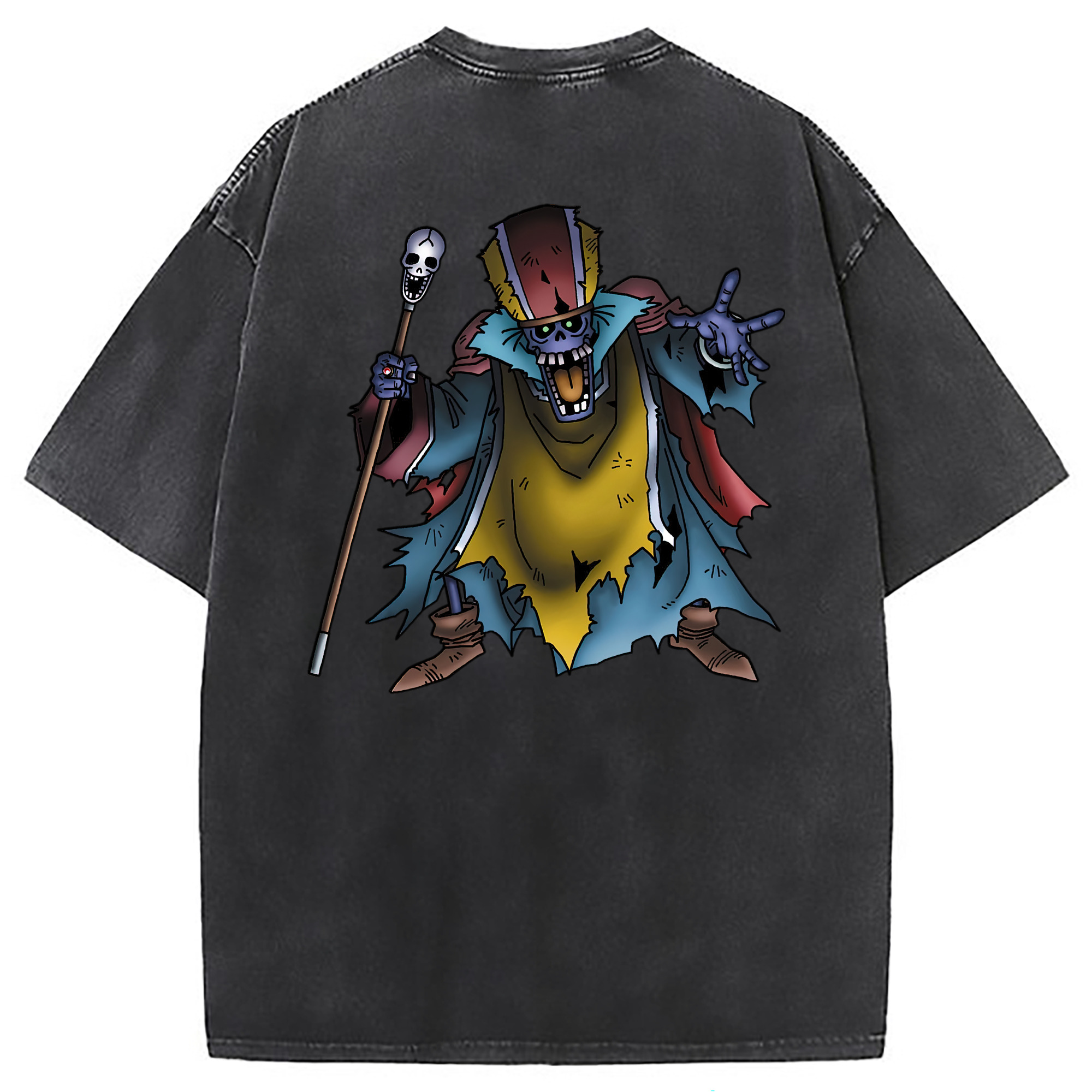 （画像用） ドラゴンクエスト Doragon Kuesuto Dragon Quest 綿100% ヴィンテージ風 半袖Tシャツ（背面プリント）