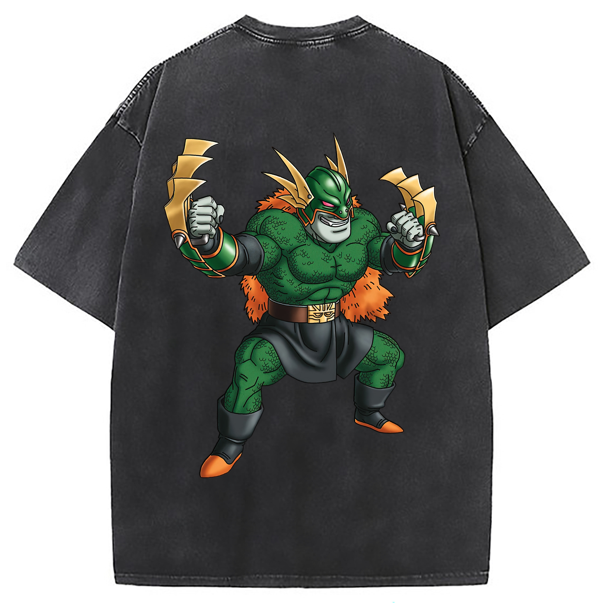 （画像用） ドラゴンクエスト Doragon Kuesuto Dragon Quest 綿100% ヴィンテージ風 半袖Tシャツ（背面プリント）