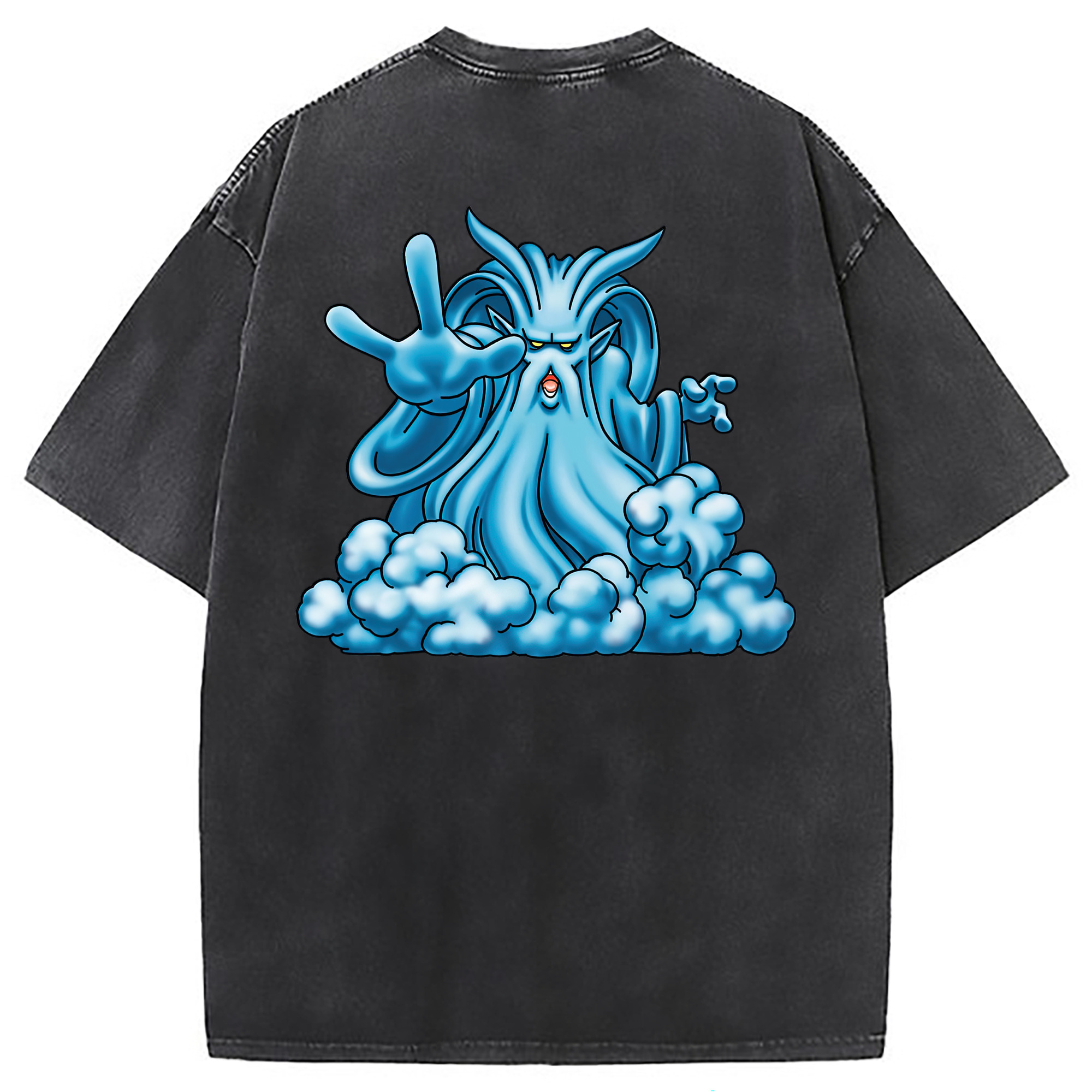 （画像用） ドラゴンクエスト Doragon Kuesuto Dragon Quest 綿100% ヴィンテージ風 半袖Tシャツ（背面プリント）