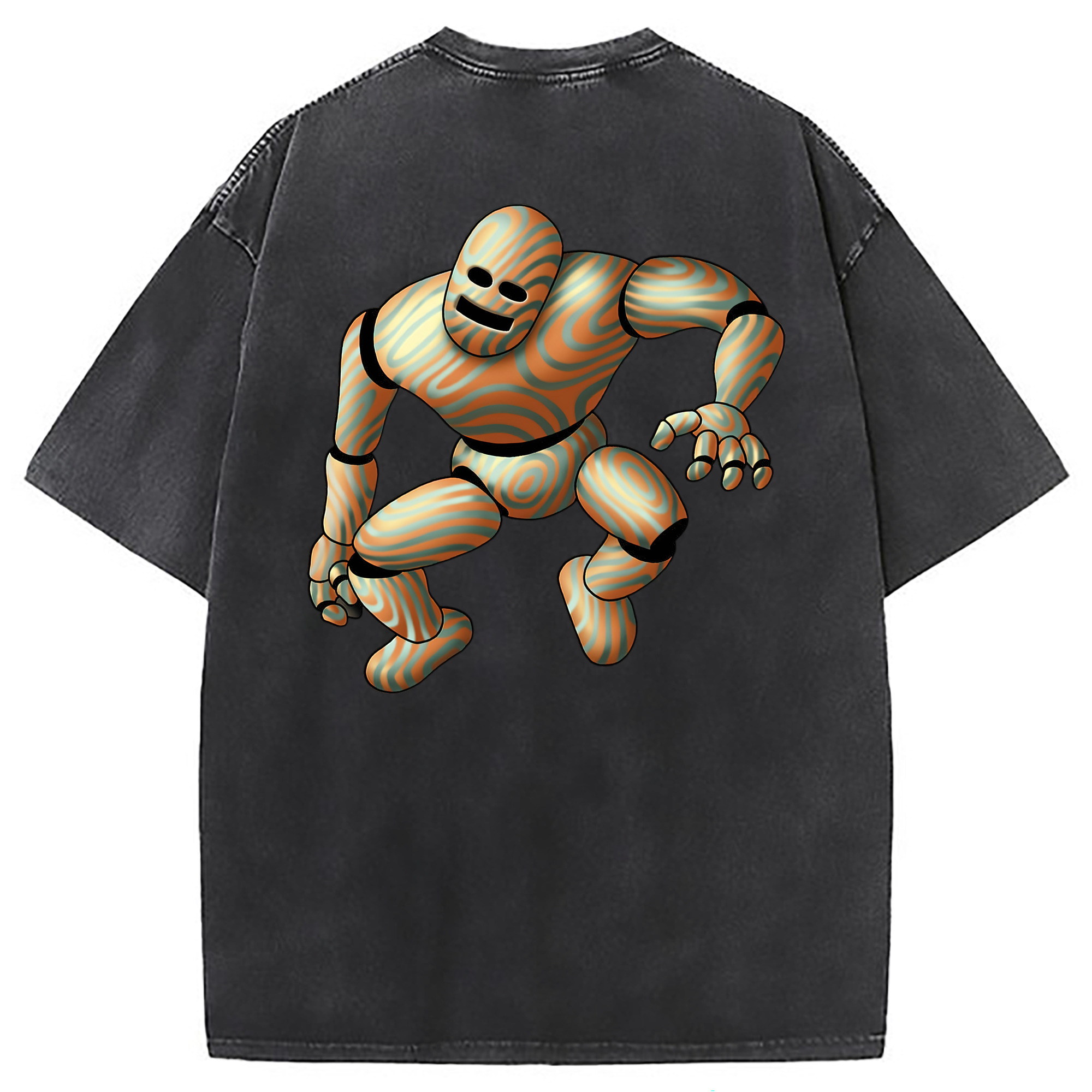 （画像用） ドラゴンクエスト Doragon Kuesuto Dragon Quest 綿100% ヴィンテージ風 半袖Tシャツ（背面プリント）